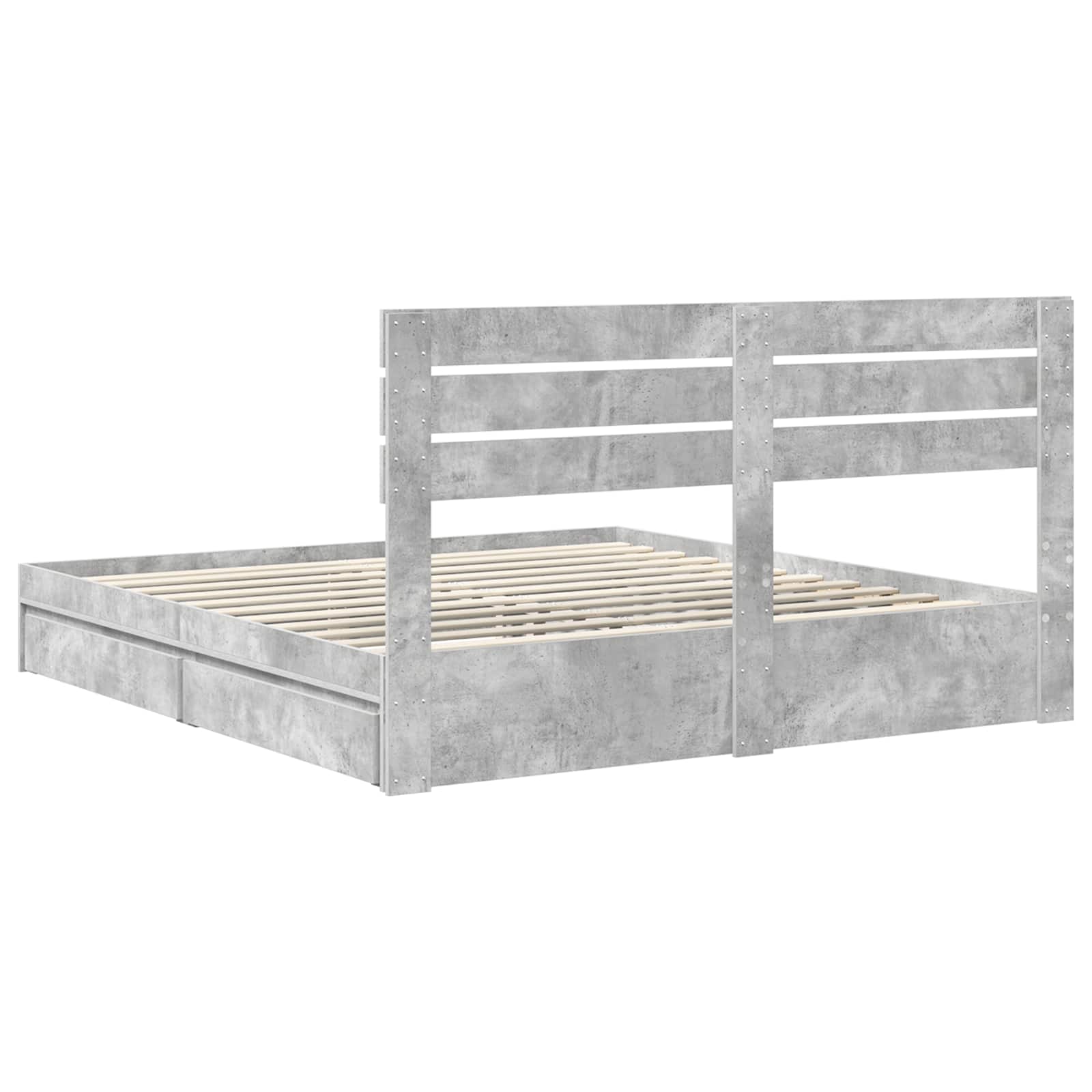 Krevet s od storage s uzglavljem Betonski sivi 180 x 200 cm