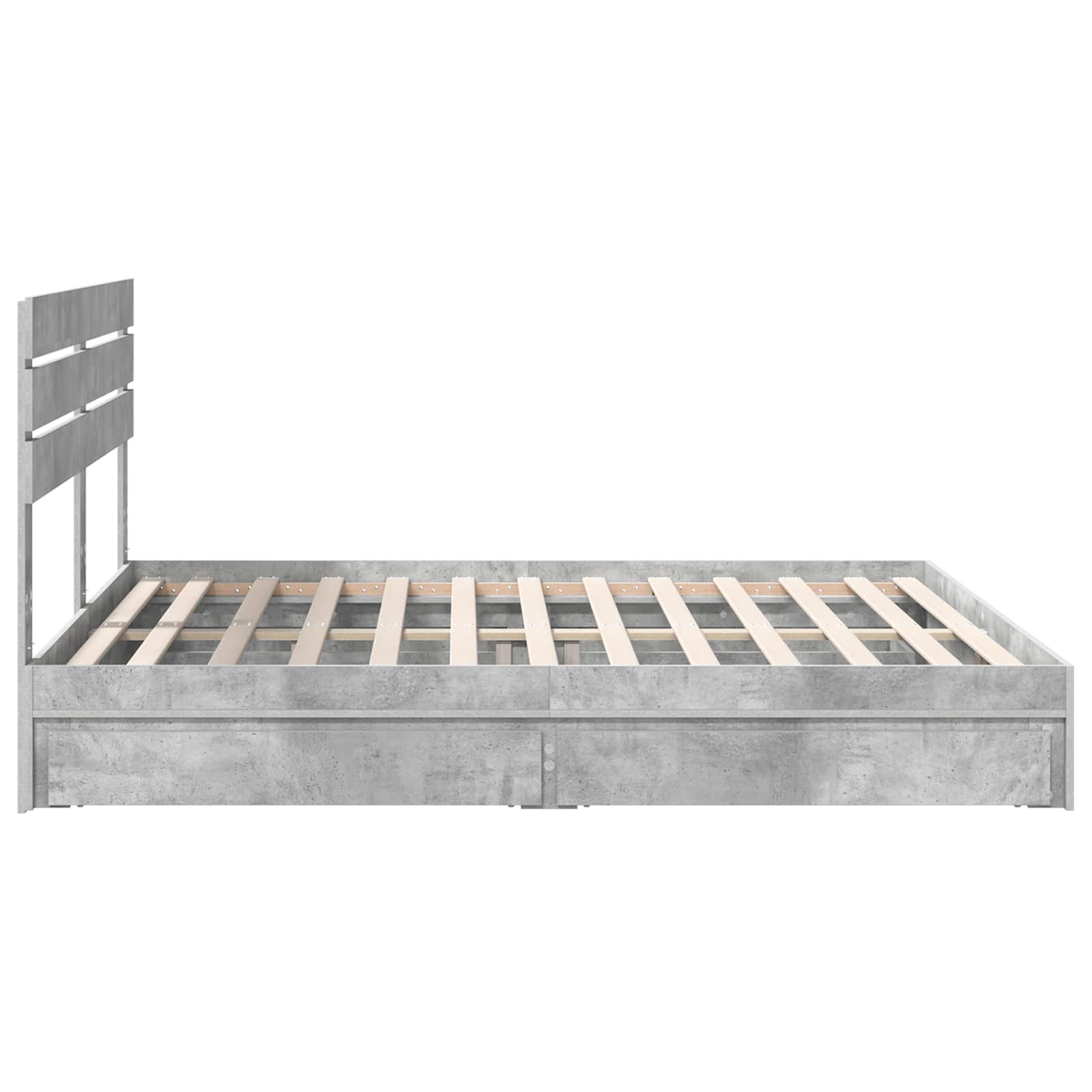 Krevet s od storage s uzglavljem Betonski sivi 180 x 200 cm