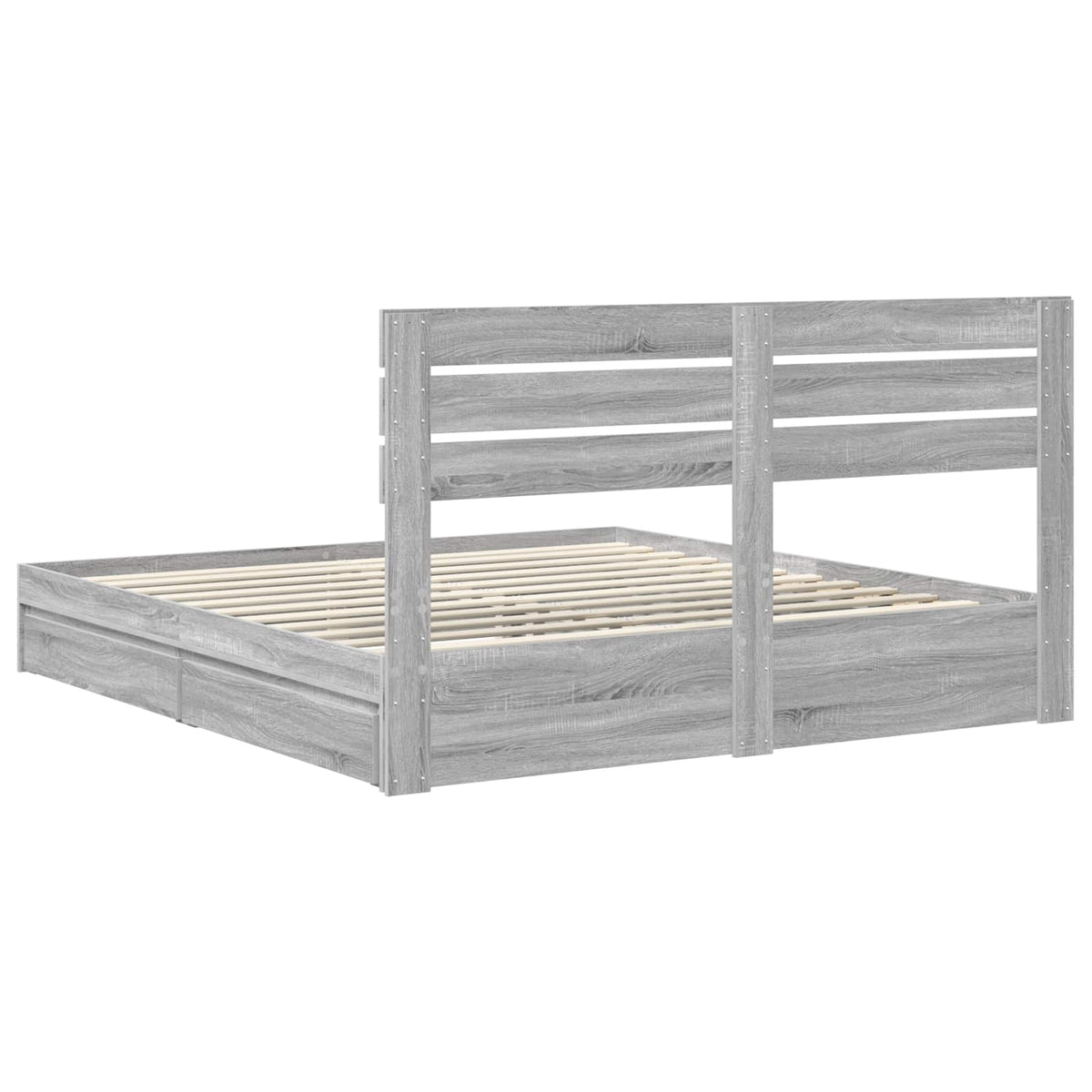 Krevet s od storage Siva Sonoma 180 x 200 cm Konstruirano drvo