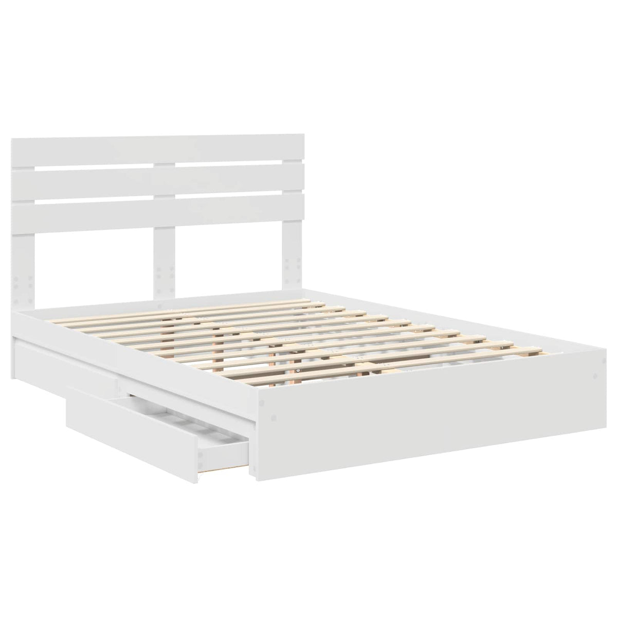 Krevet s od storage Bijelo 160 x 200 cm Konstruirano drvo