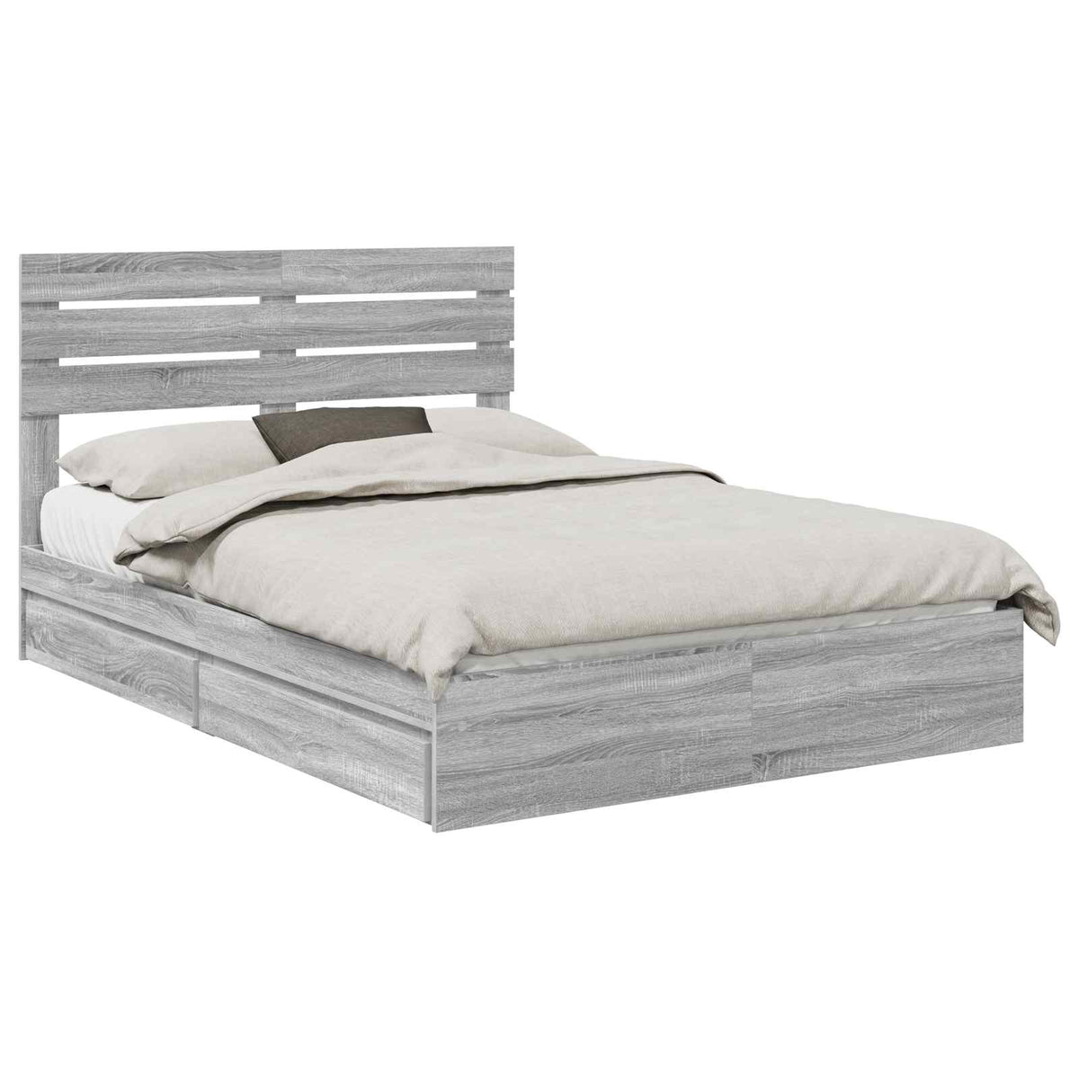 Krevet s od storage Siva Sonoma 160 x 200 cm Konstruirano drvo