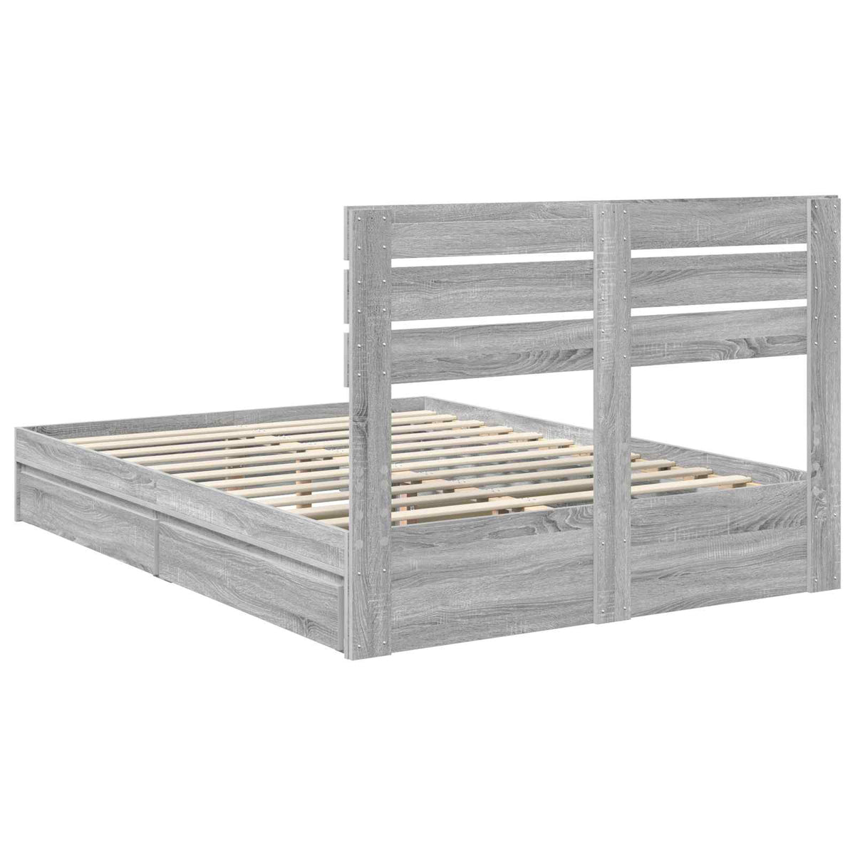 Krevet s od storage Siva Sonoma 160 x 200 cm Konstruirano drvo