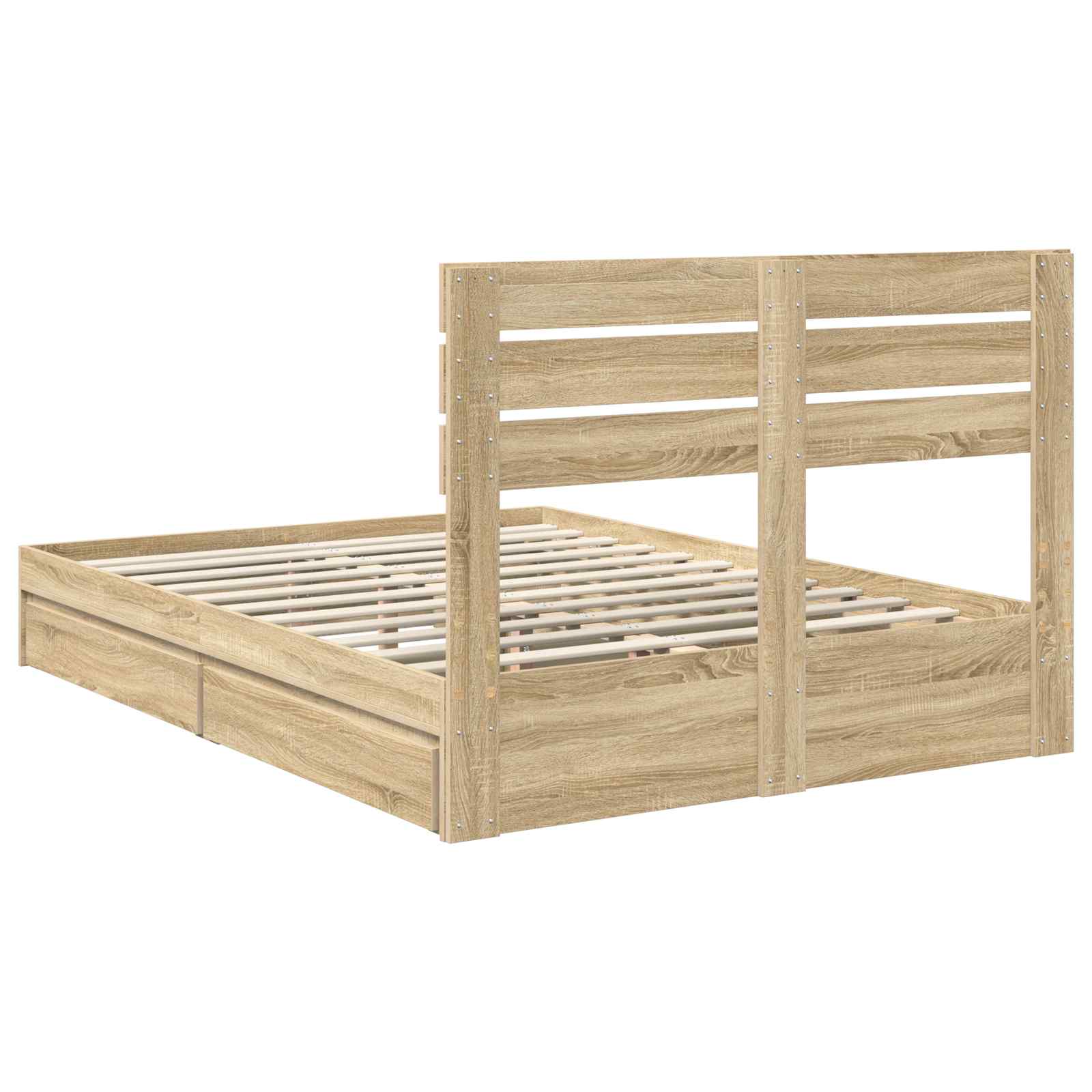 Krevet s od storage Sonoma hrast 150 x 200 cm Konstruirano drvo
