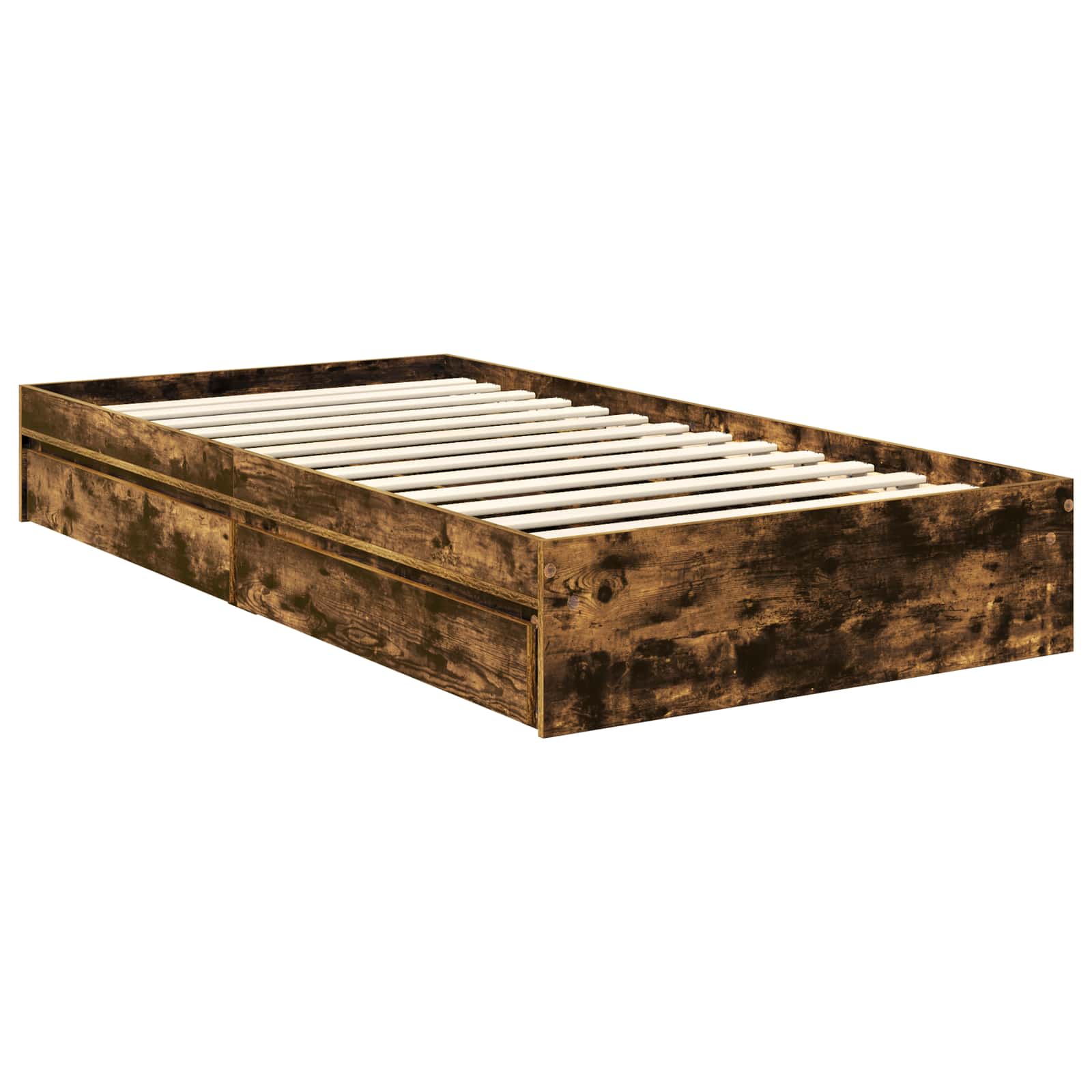 Krevet s od storage s ladicama Dimljeni hrast 100 x 200 cm