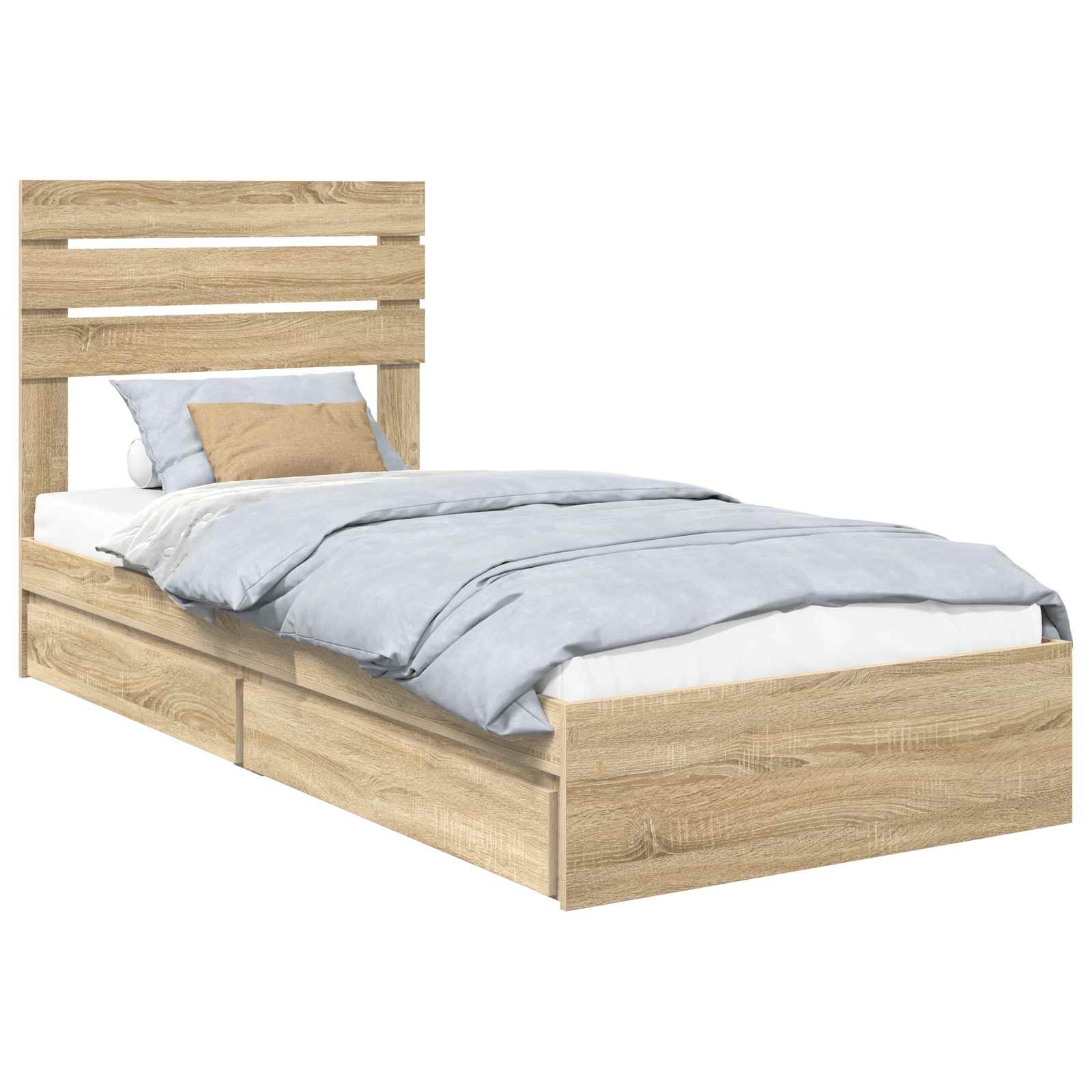 Krevet s od storage Sonoma hrast 90 x 200 cm Konstruirano drvo