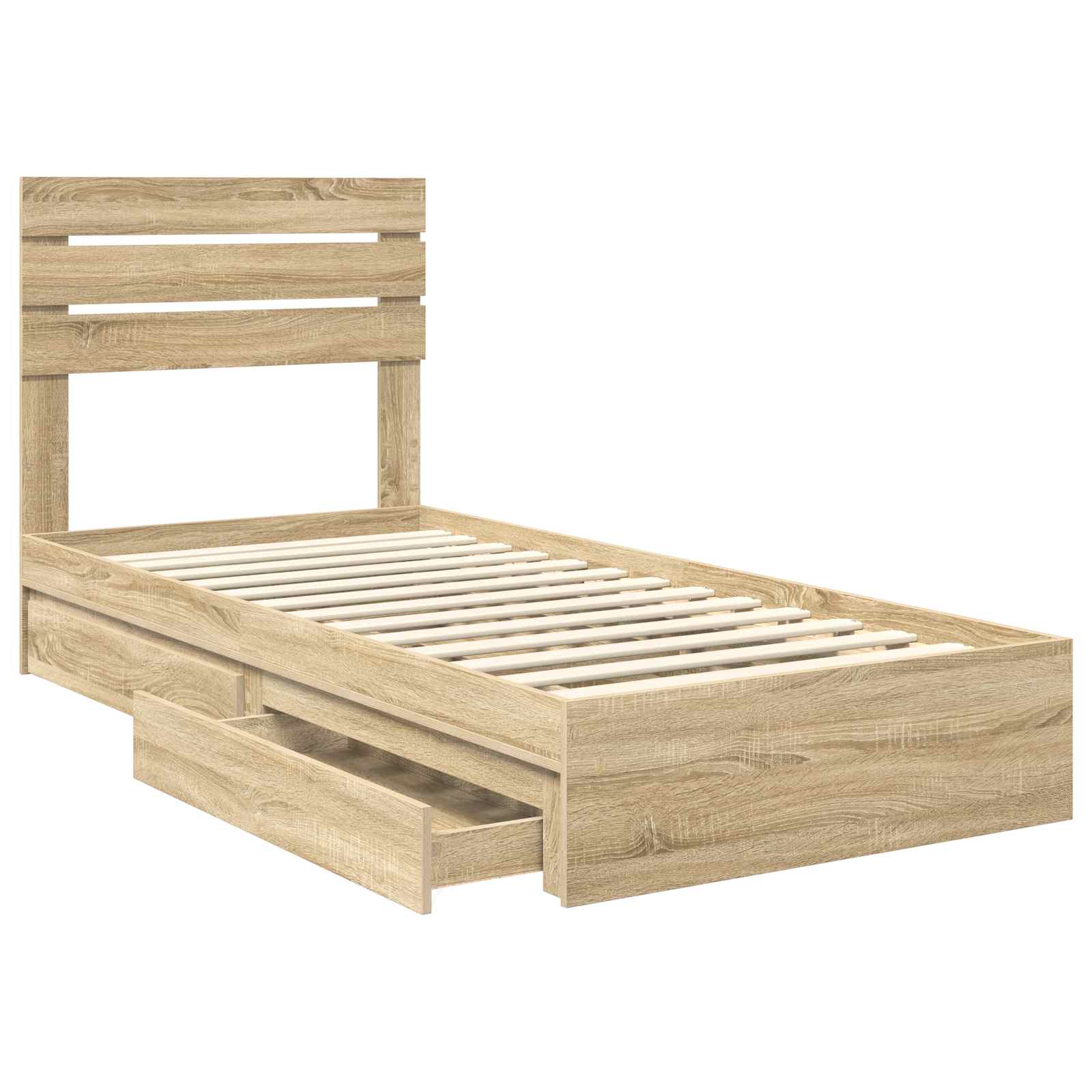 Krevet s od storage Sonoma hrast 90 x 200 cm Konstruirano drvo