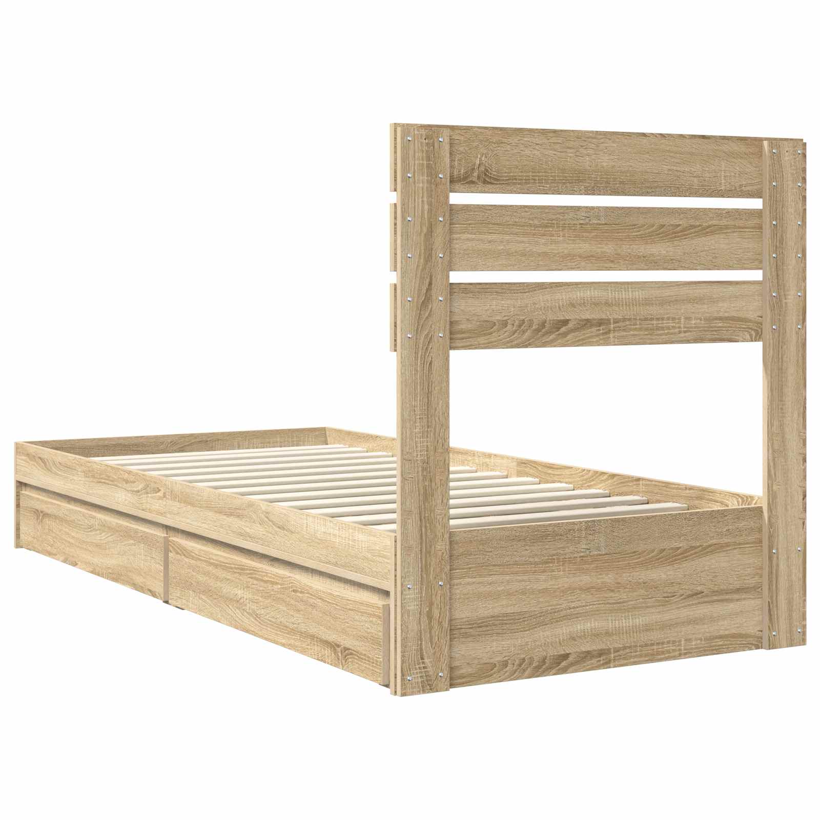 Krevet s od storage Sonoma hrast 90 x 200 cm Konstruirano drvo