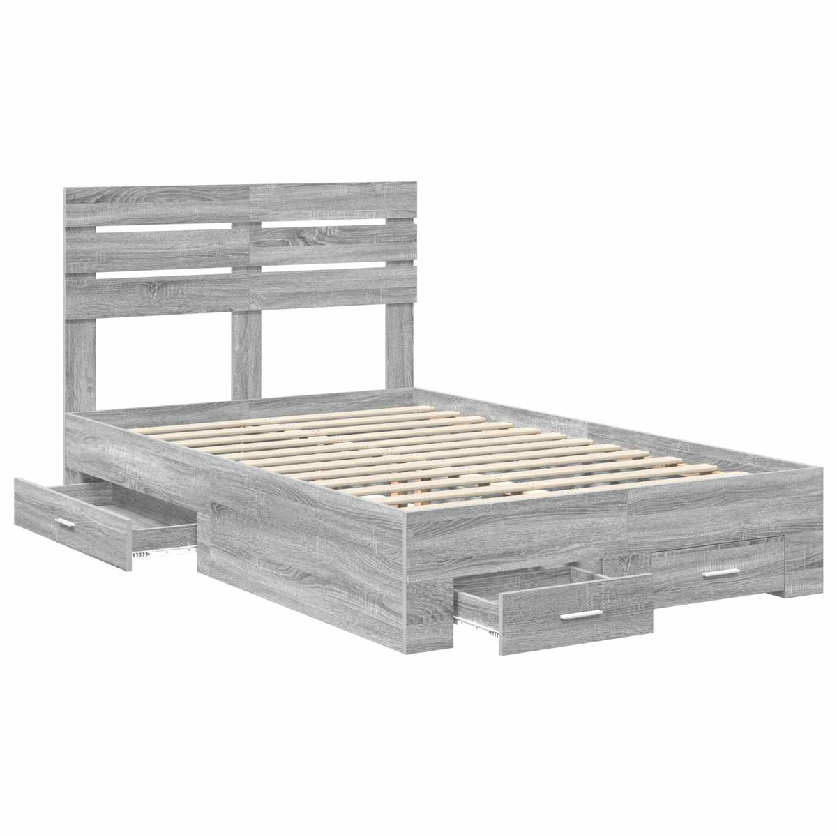 Krevetna konstrukcija s ladicama Siva Sonoma 135 x 190 cm
