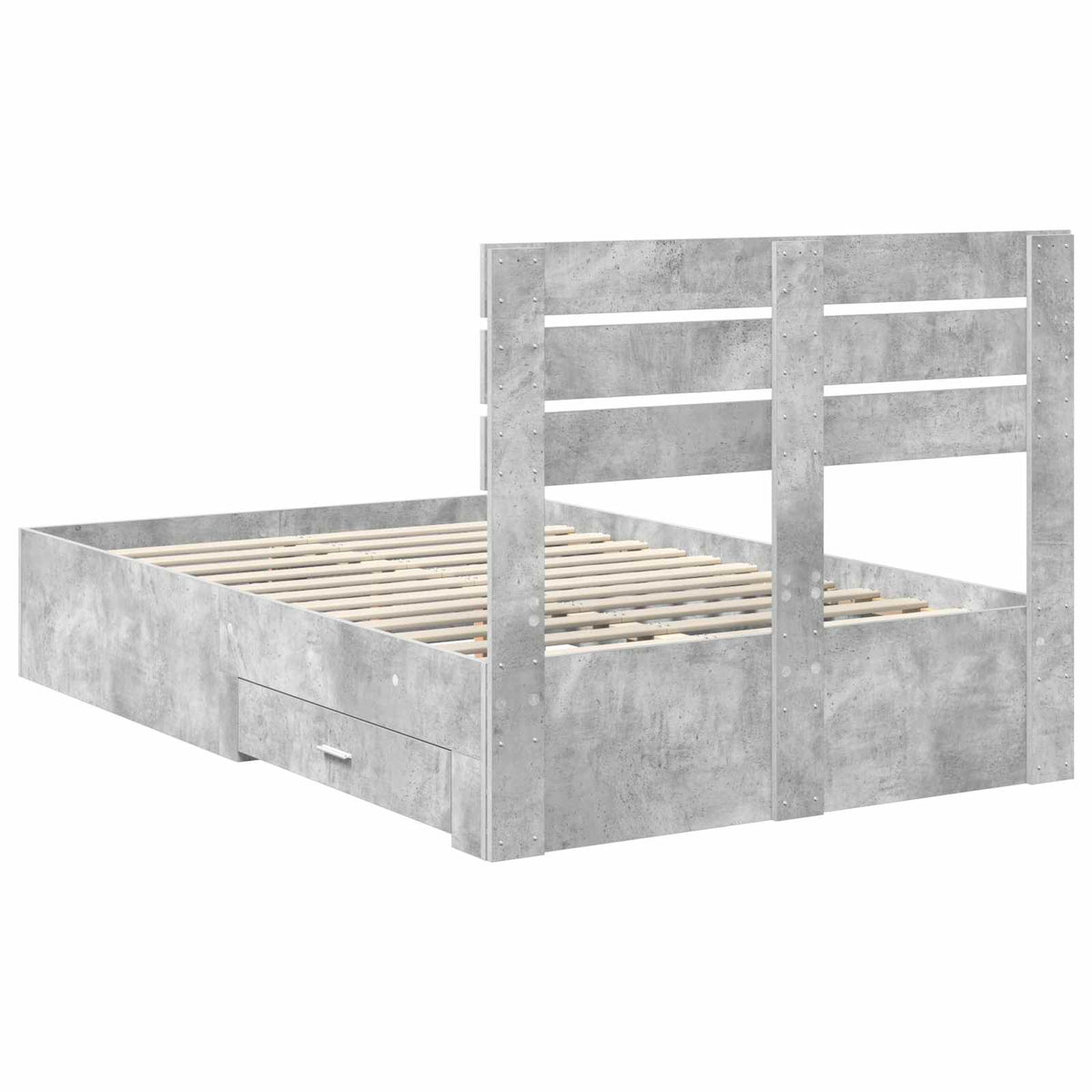 Krevetna konstrukcija s ladicama Betonski sivi 120 x 200 cm