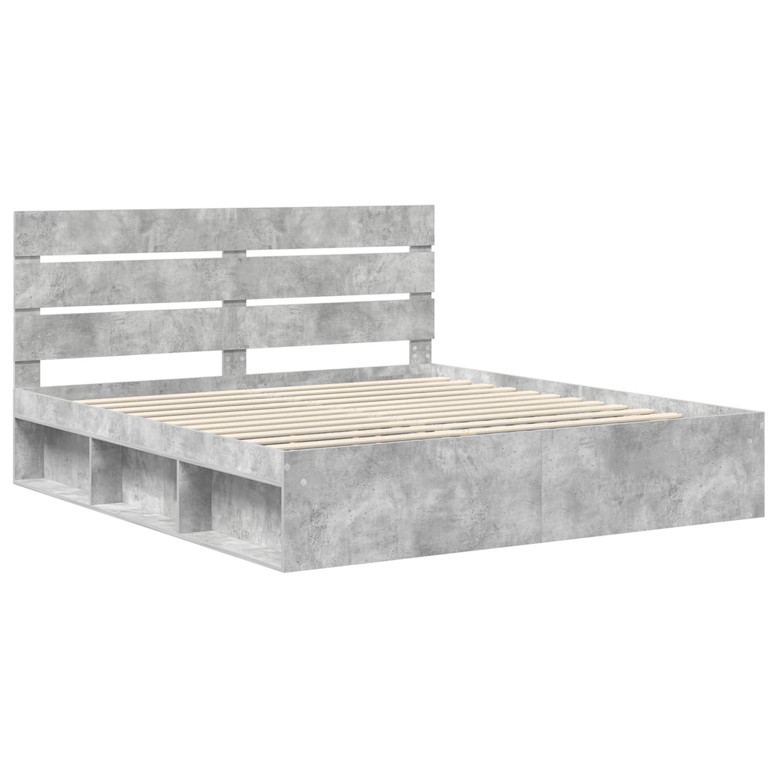 Krevetna konstrukcija Beton 180 x 200 cm Čvrsto borovo drvo