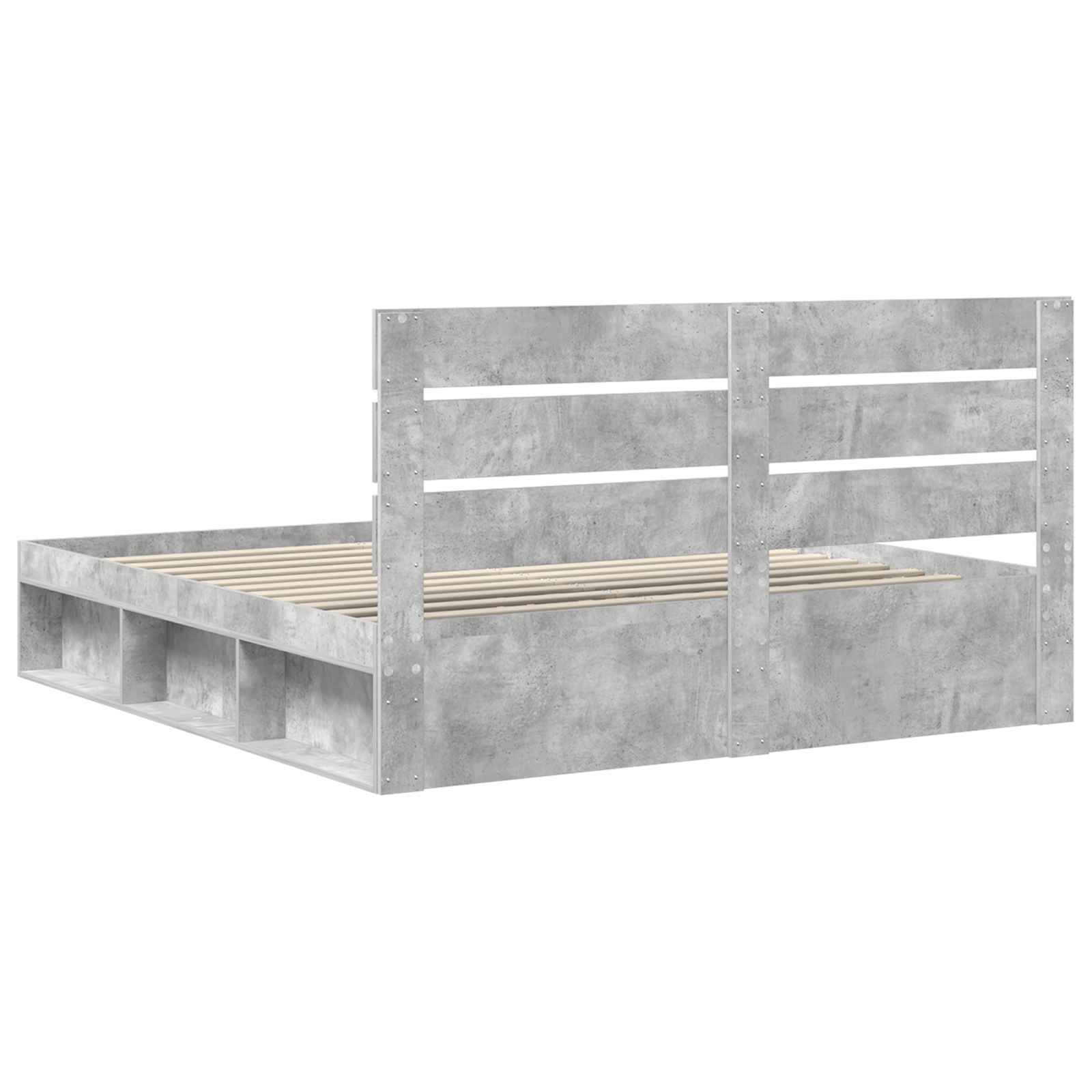 Krevetna konstrukcija Beton 180 x 200 cm Čvrsto borovo drvo