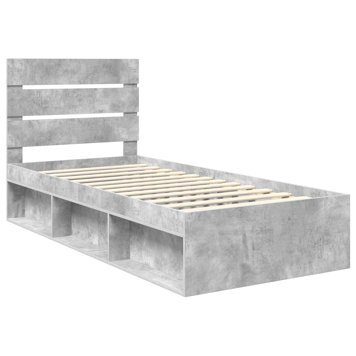 Krevetna konstrukcija s uzglavljem Betonska siva 75 x 190 cm