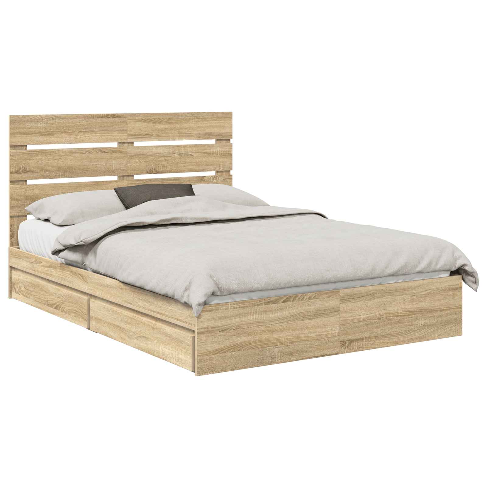 Krevet s od storage Sonoma hrast 150 x 200 cm Konstruirano drvo