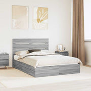 Krevet s od storage Siva Sonoma 150 x 200 cm Konstruirano drvo