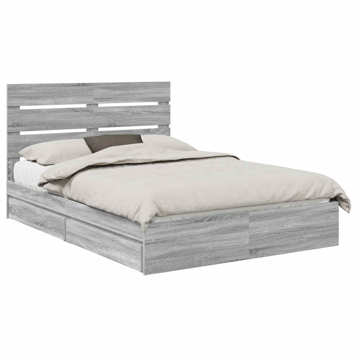 Krevet s od storage Siva Sonoma 150 x 200 cm Konstruirano drvo