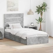 Krevet s od storage Betonski sivi 90 x 190 cm Konstruirano drvo