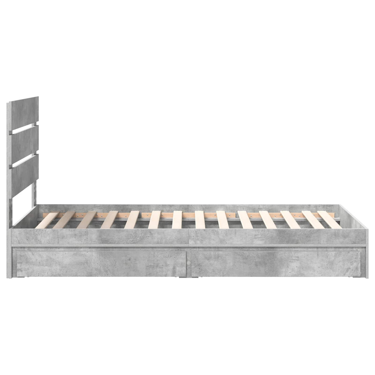 Krevet s od storage Betonski sivi 90 x 190 cm Konstruirano drvo