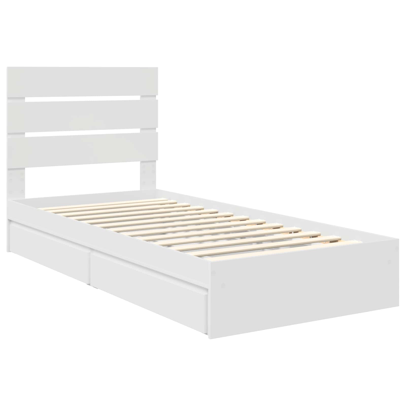 Krevet s od storage Bijelo 70 x 190 cm Konstruirano drvo