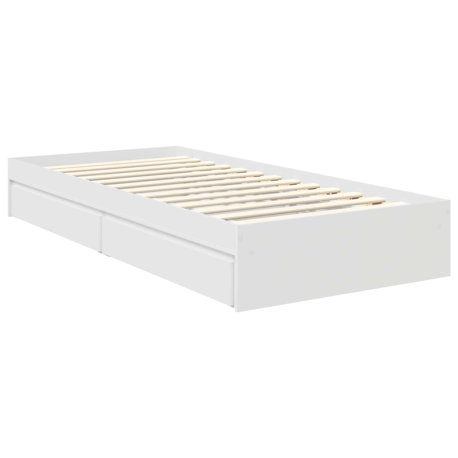 Krevet s od storage Bijelo 70 x 190 cm Konstruirano drvo