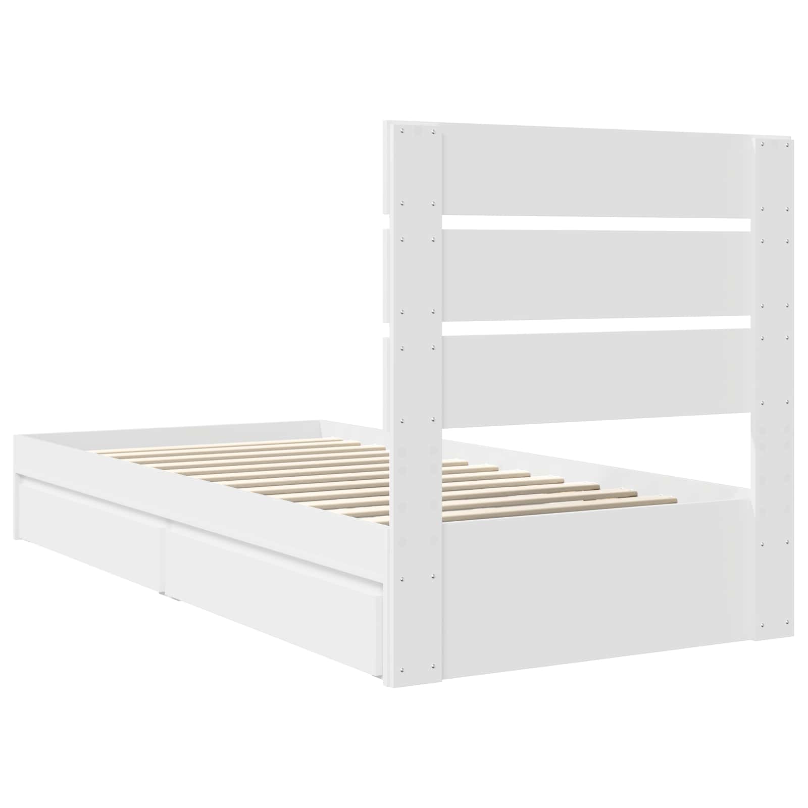 Krevet s od storage Bijelo 70 x 190 cm Konstruirano drvo