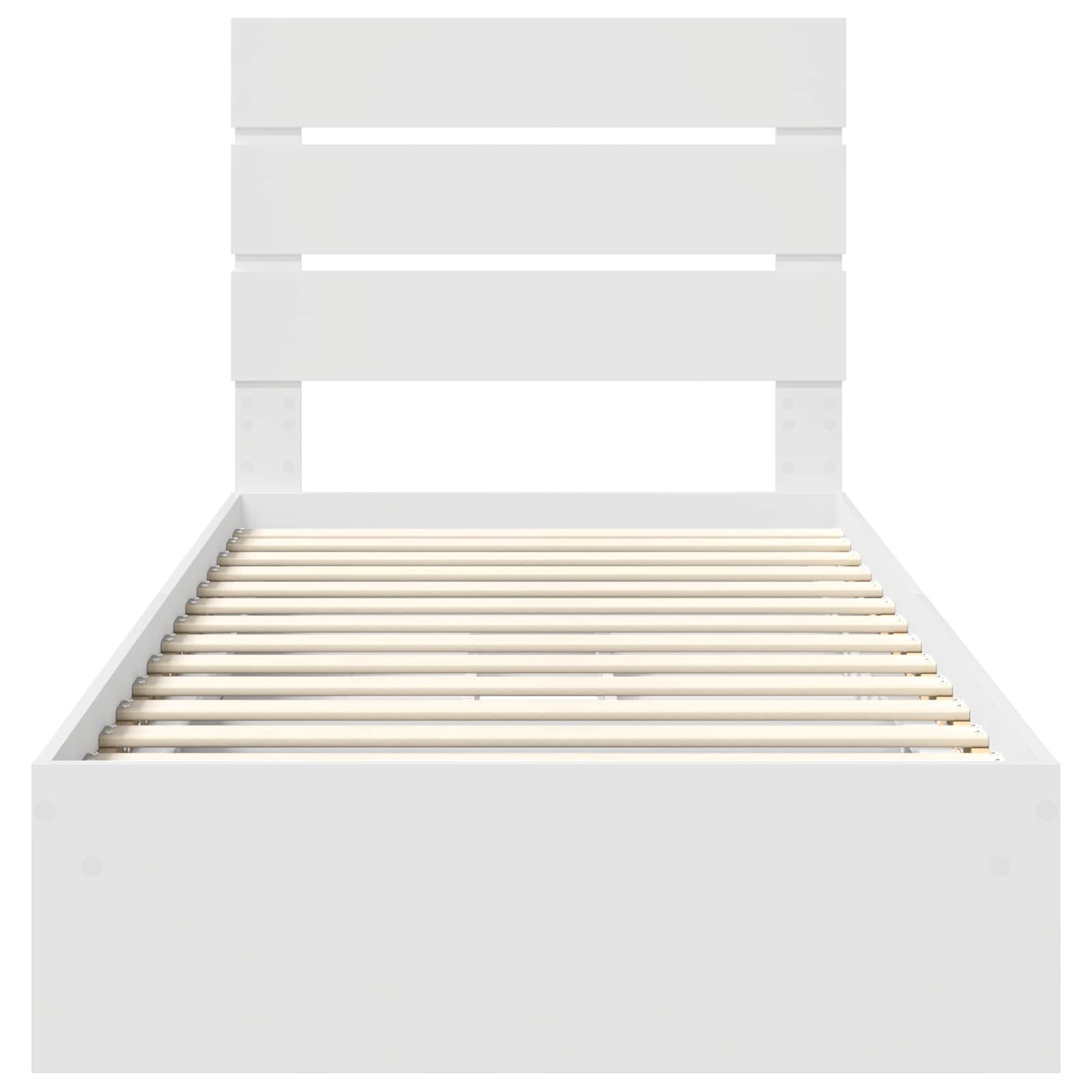 Krevet s od storage Bijelo 70 x 190 cm Konstruirano drvo