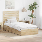Krevet s od storage Sonoma hrast 70 x 190 cm Konstruirano drvo