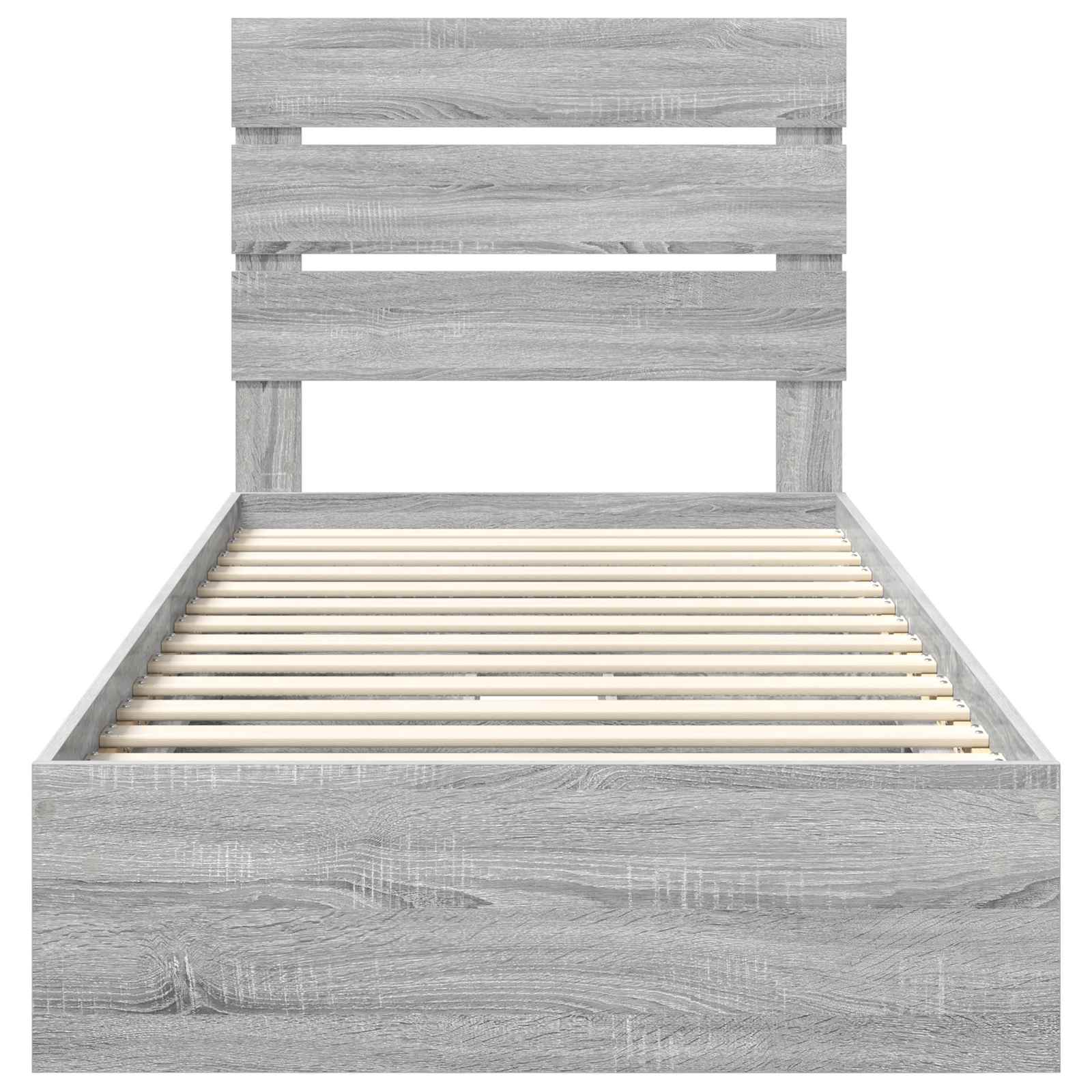 Krevet s od storage Siva Sonoma 70 x 190 cm Konstruirano drvo