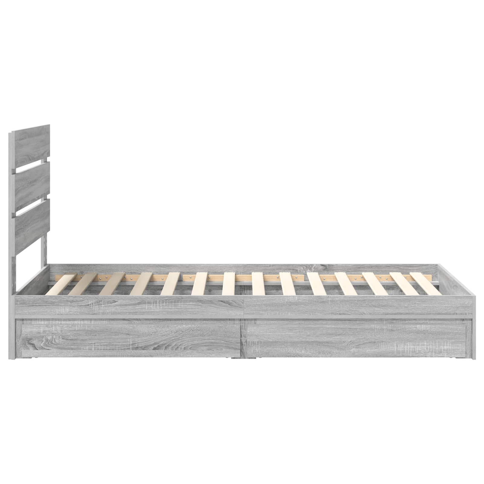 Krevet s od storage Siva Sonoma 70 x 190 cm Konstruirano drvo