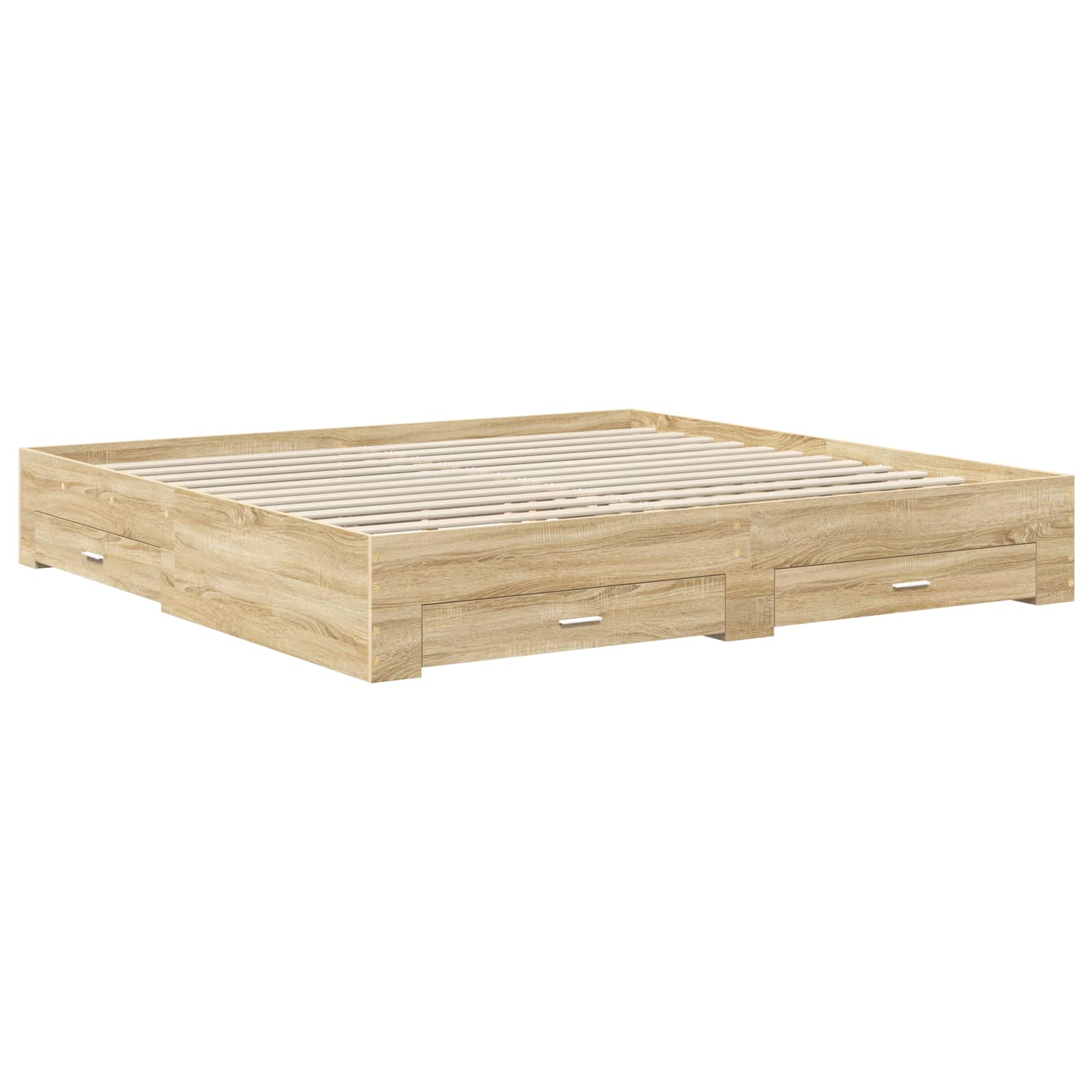 Krevetna konstrukcija s ladicama Betonski sivi 200 x 200 cm