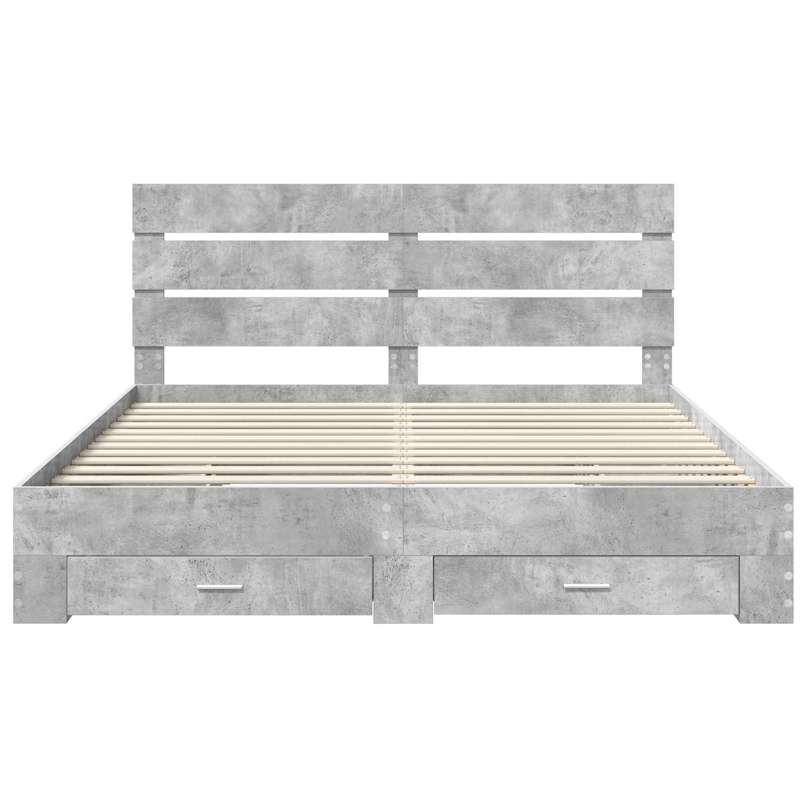 Krevetna konstrukcija s ladicama Betonski sivi 200 x 200 cm