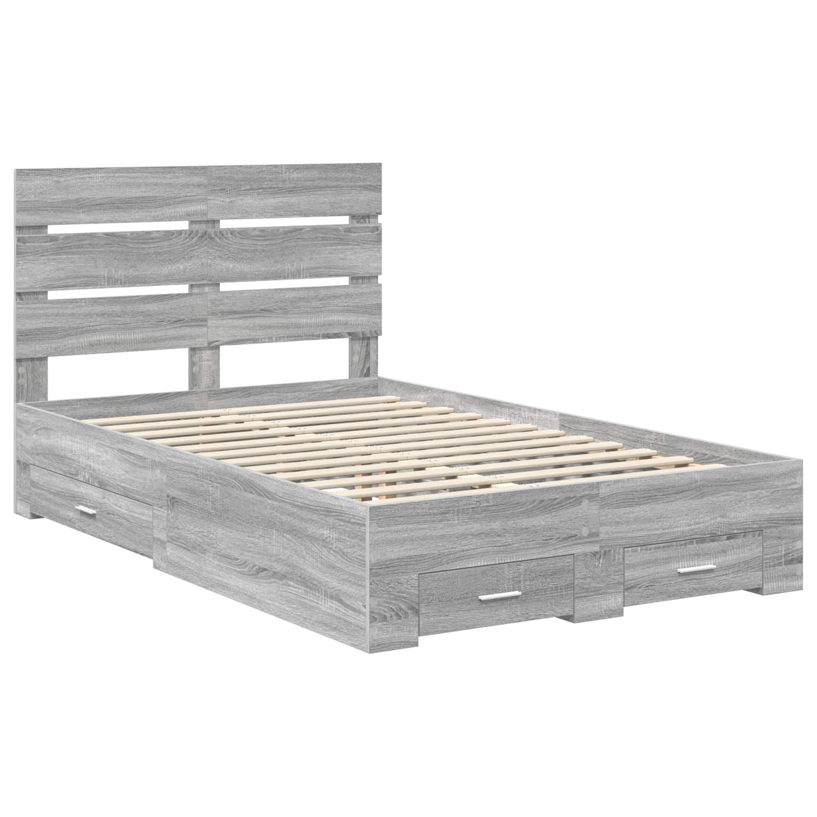 Krevetna konstrukcija s ladicama Siva Sonoma 135 x 190 cm