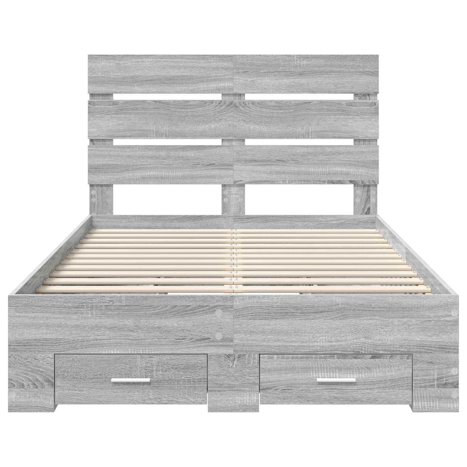 Krevetna konstrukcija s ladicama Siva Sonoma 135 x 190 cm
