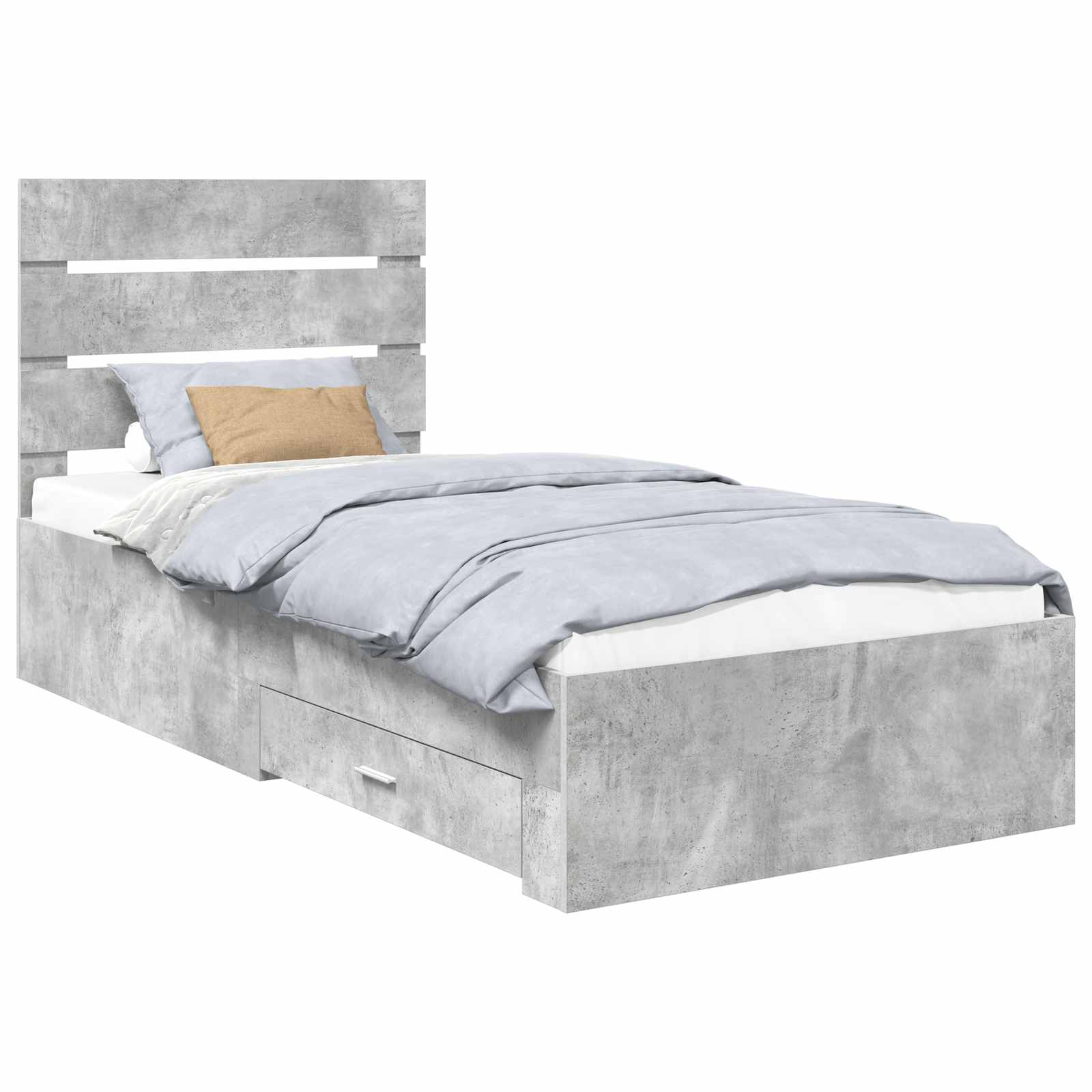 Krevetna konstrukcija s ladicama Betonski sivi 100 x 200 cm