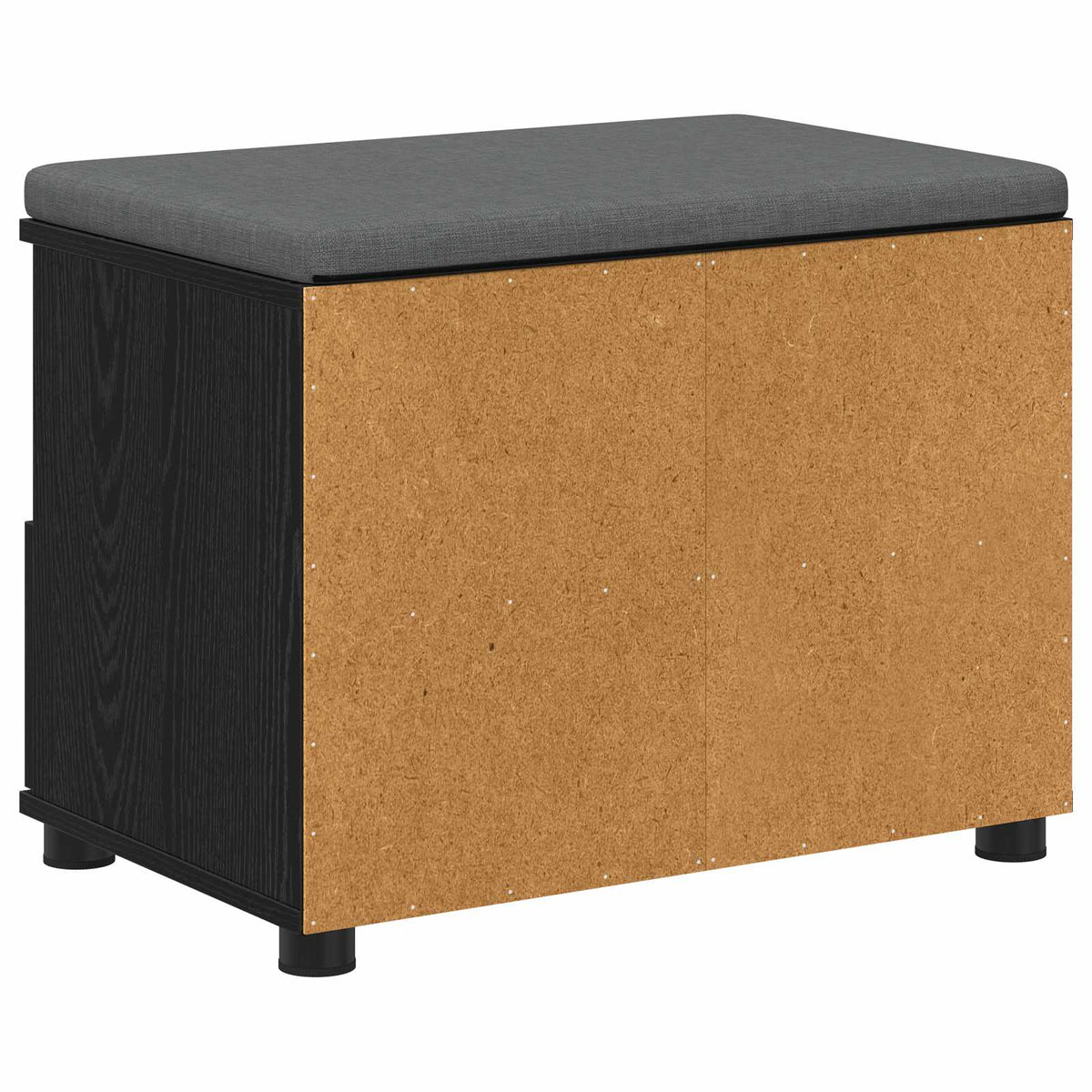 Klupa za hodnik s jastukom s policom Crni Hrast 60 x 38 x 46 cm