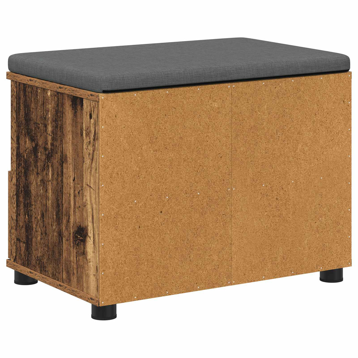 Klupa za hodnik s jastukom s policom Staro drvo 60 x 38 x 46 cm