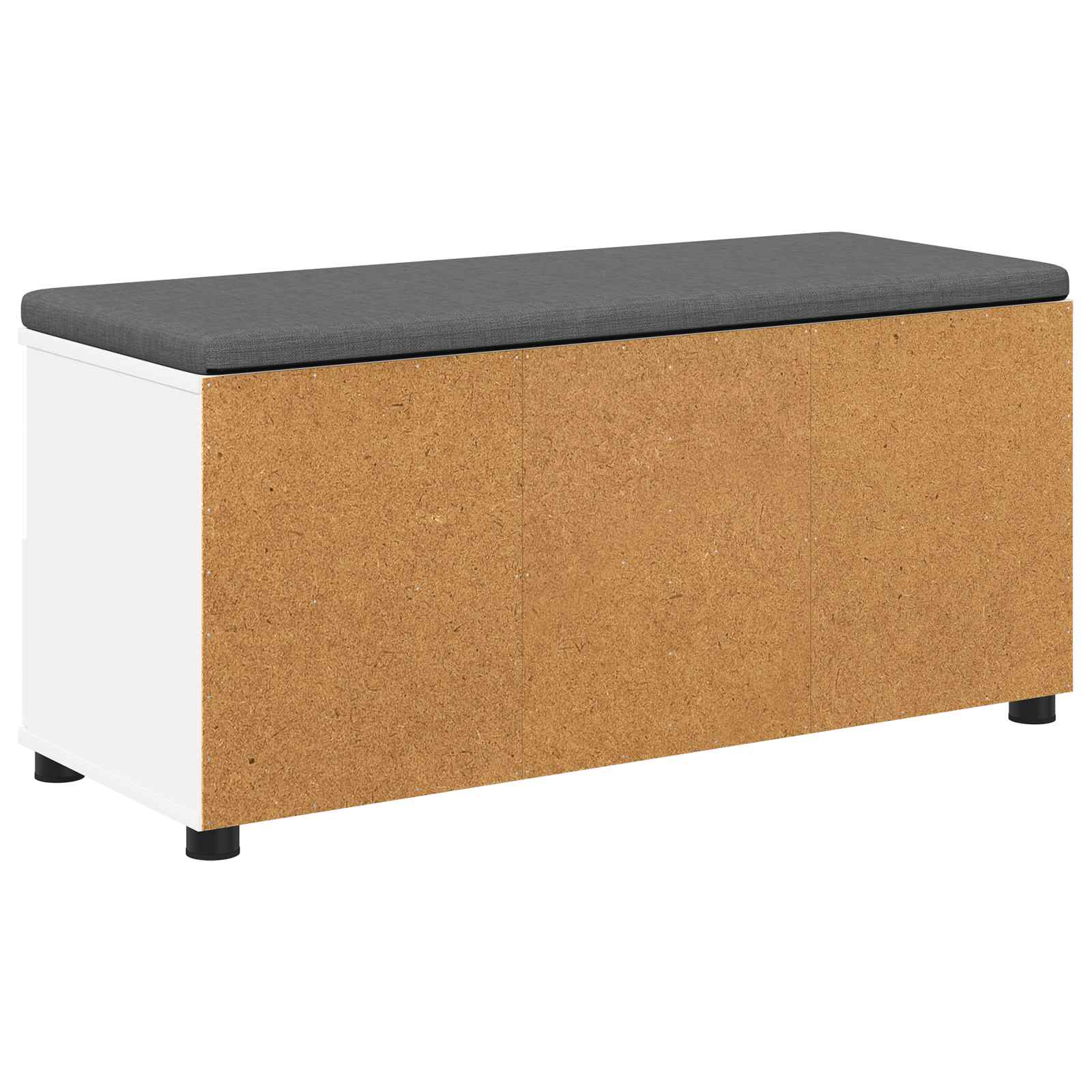 Klupa za hodnik s jastukom s ladicama Bijeli 100 x 38 x 46 cm