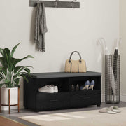 Klupa za hodnik s jastukom Crni Hrast 100 x 38 x 46 cm