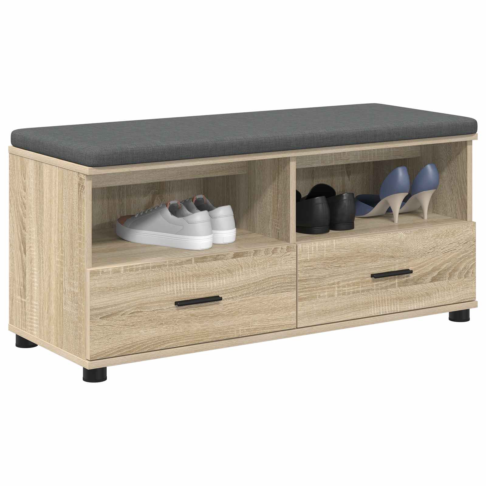 Klupa za hodnik s jastukom Sonoma hrast 100 x 38 x 46 cm