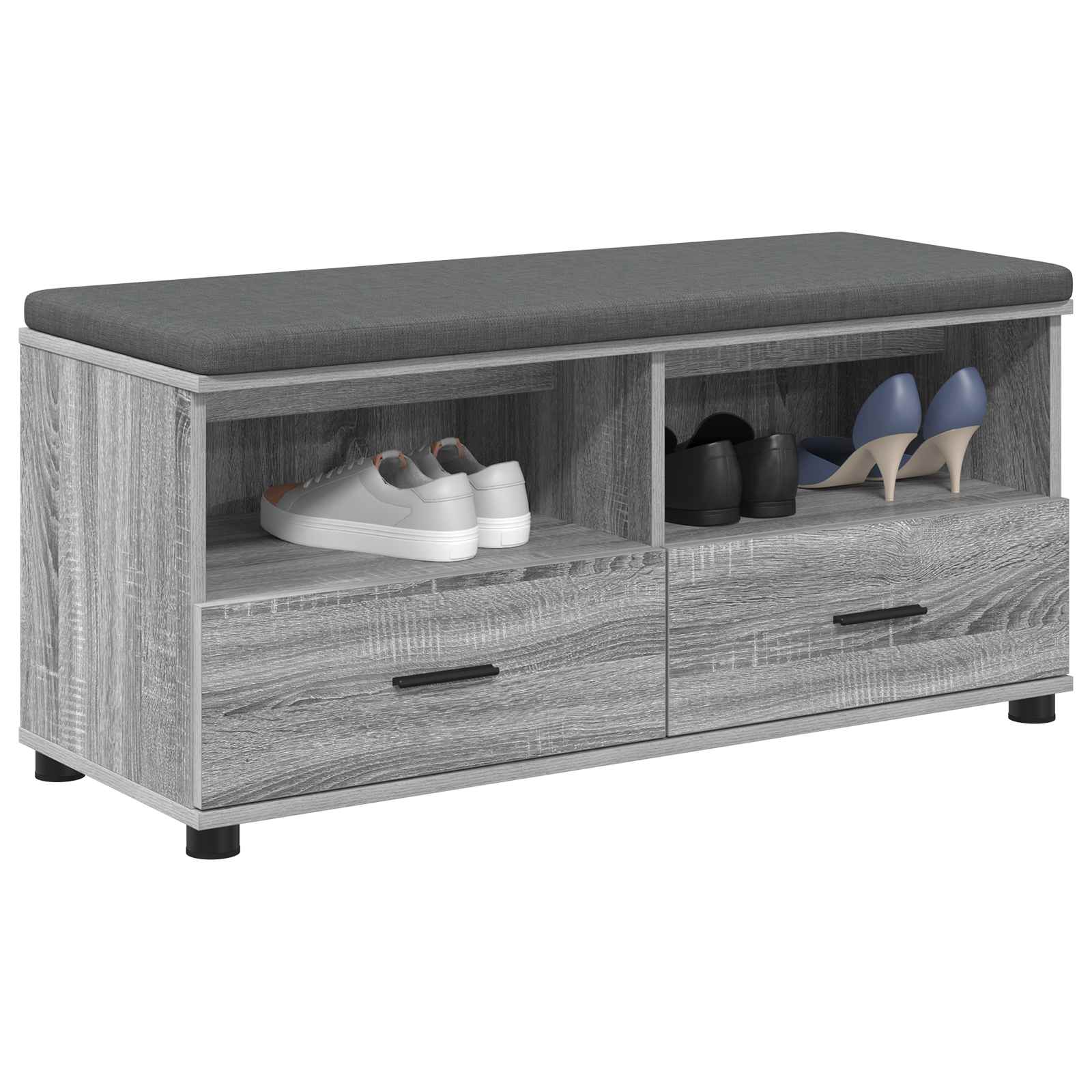 Klupa za hodnik s jastukom Sivi Sonoma 100 x 38 x 46 cm