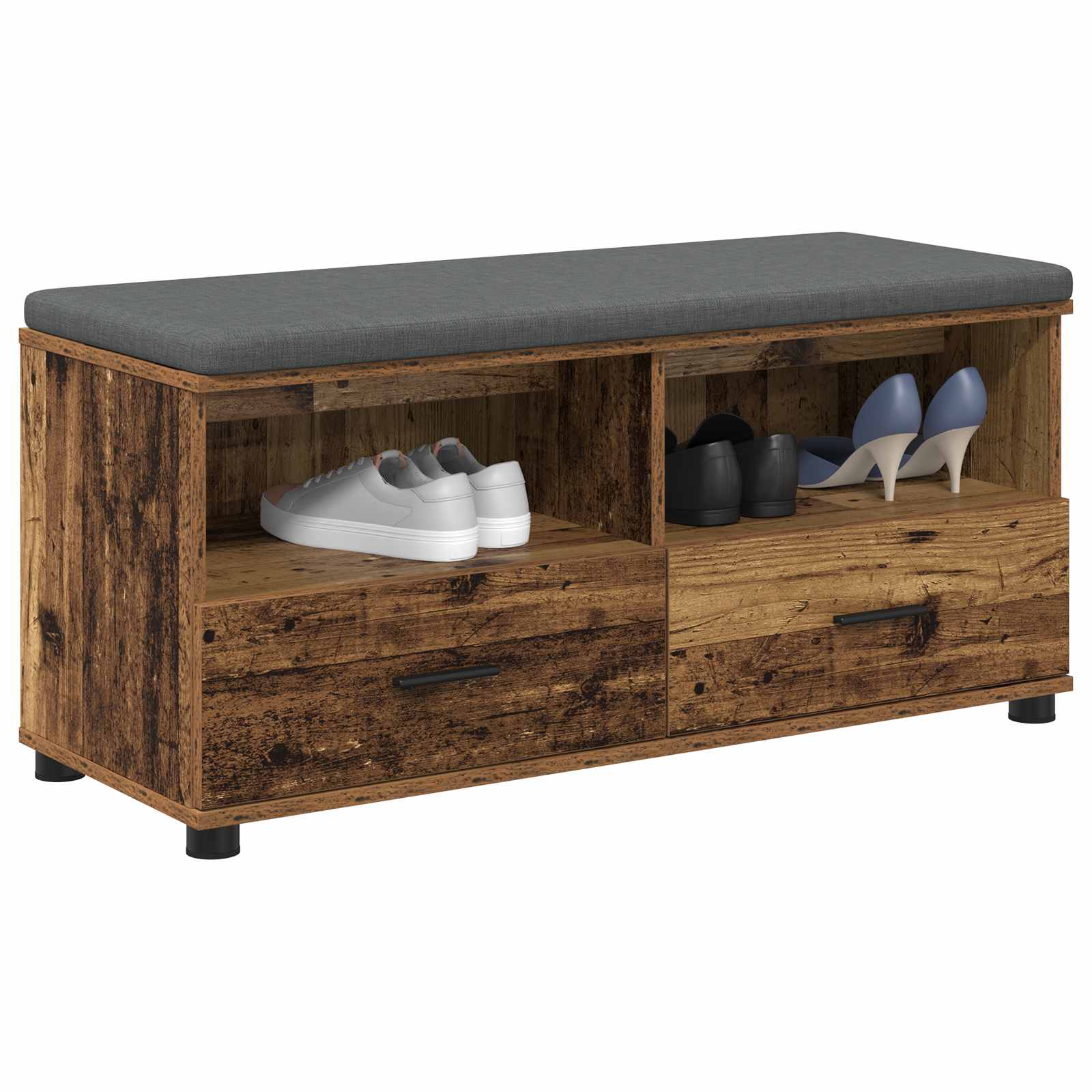 Klupa za hodnik s jastukom Staro drvo 100 x 38 x 46 cm