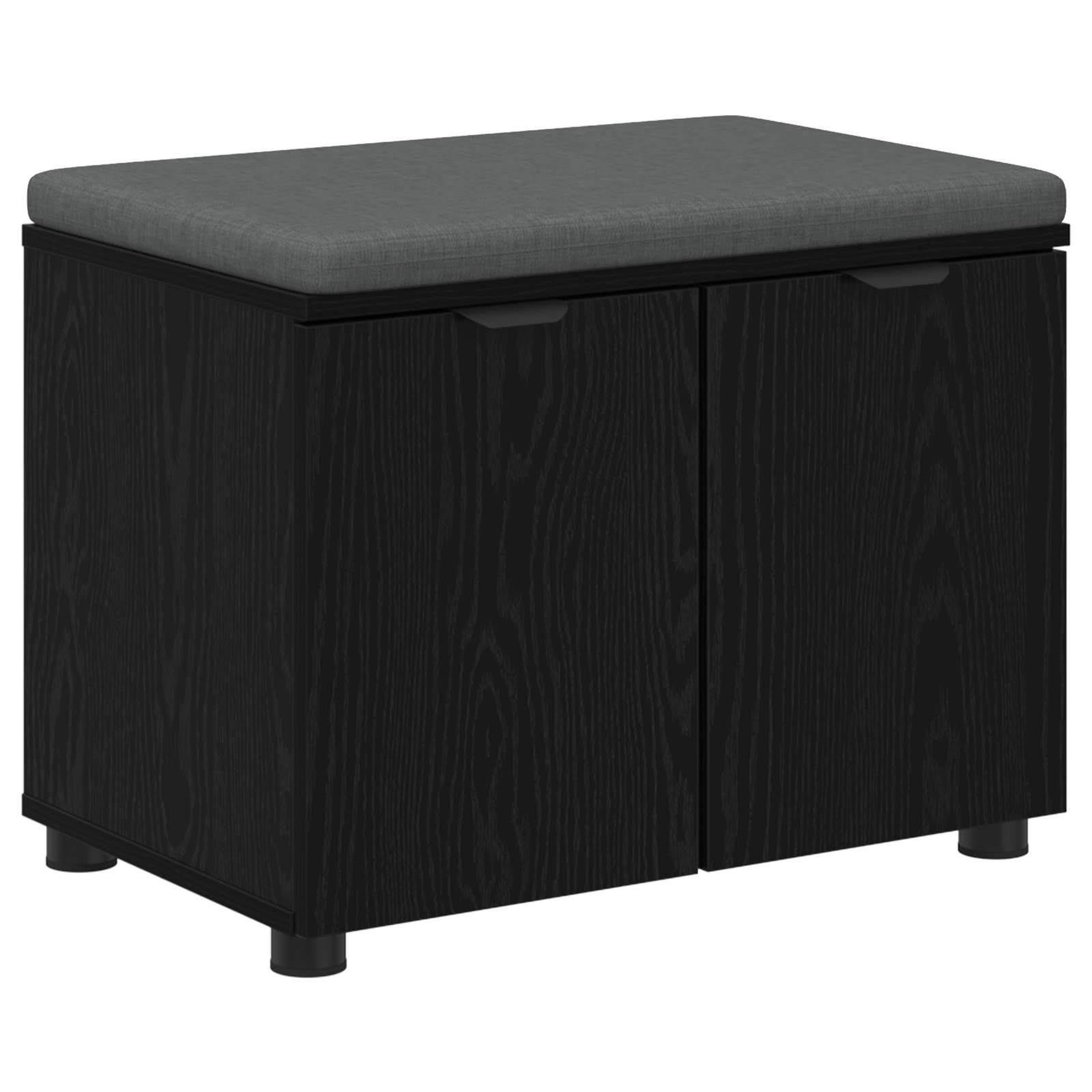 Klupa za hodnik s jastukom s policom Crni Hrast 60 x 38 x 46 cm