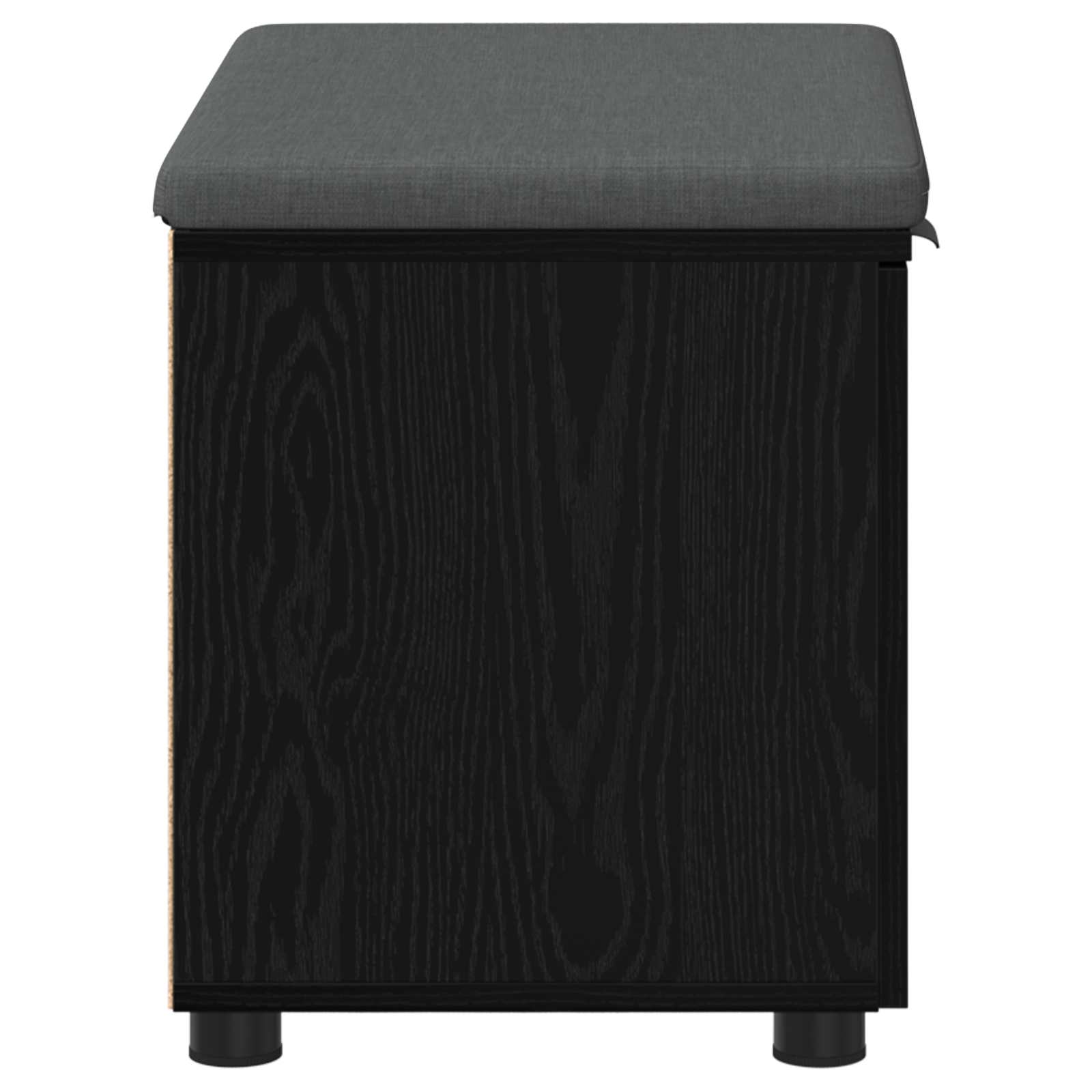 Klupa za hodnik s jastukom s policom Crni Hrast 60 x 38 x 46 cm
