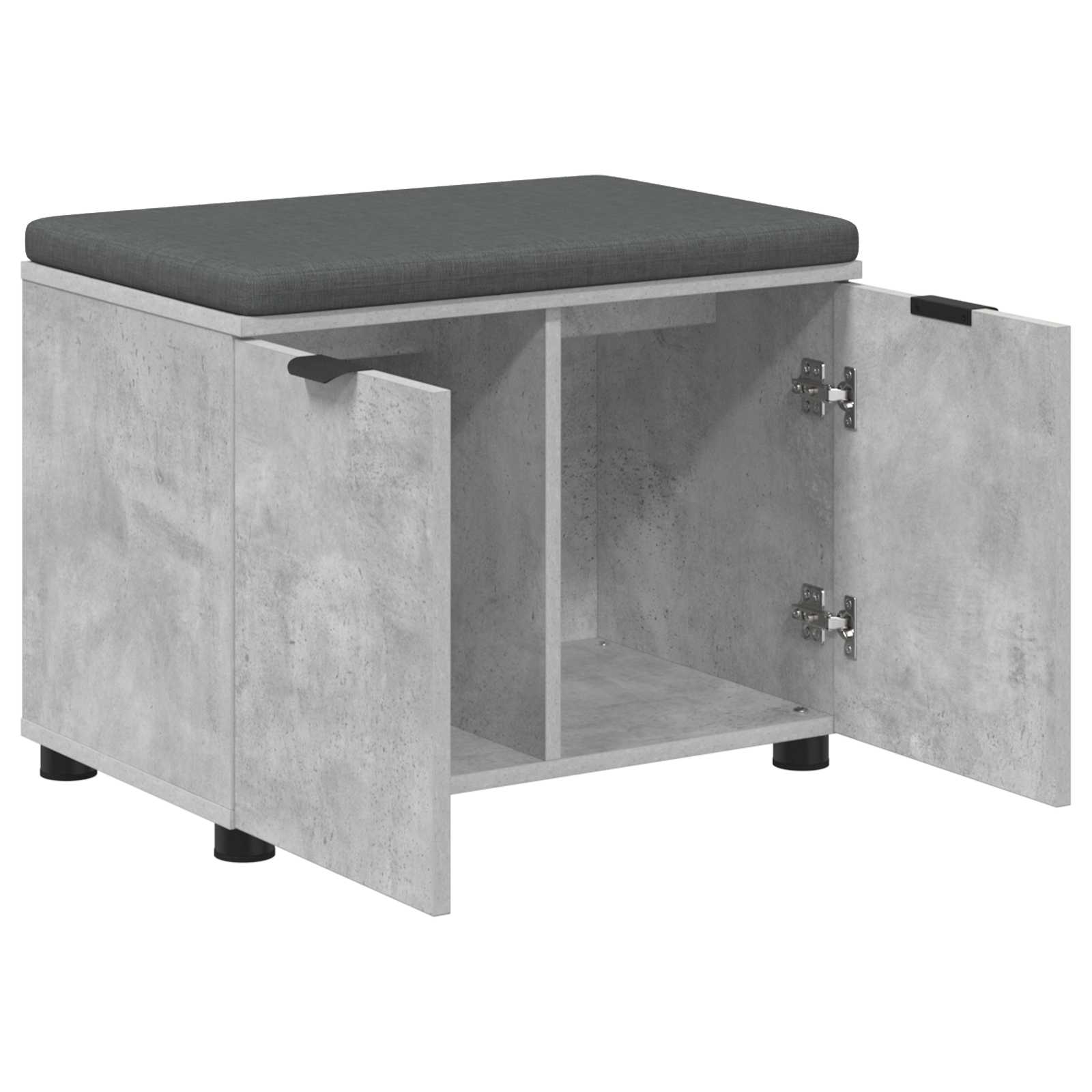 Klupa za hodnik s jastukom Betonsko Siva 60 x 38 x 46 cm