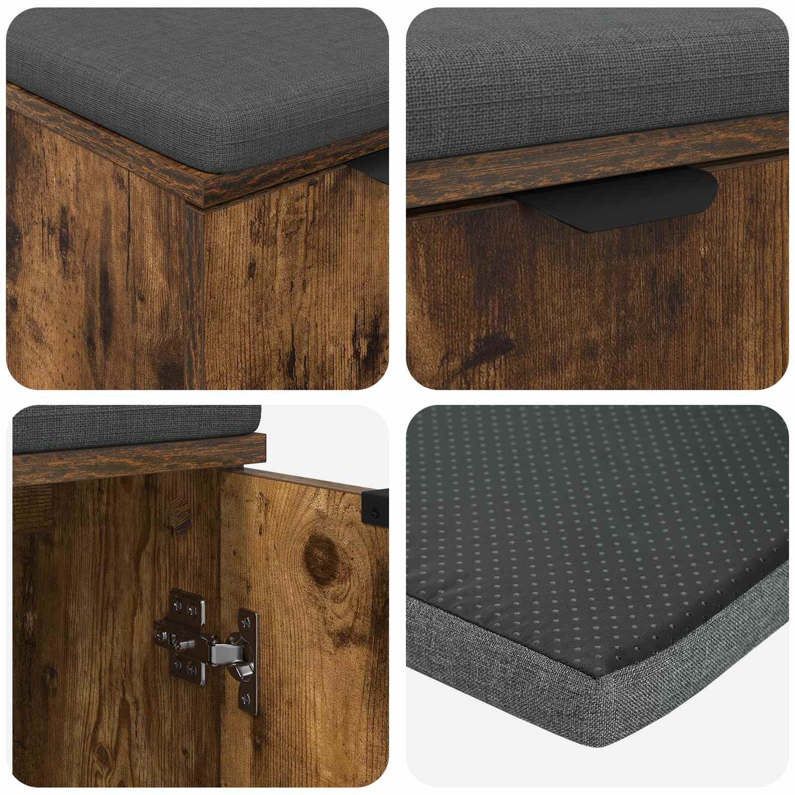 Klupa za hodnik s jastukom Dimljeni Hrast 60 x 38 x 46 cm