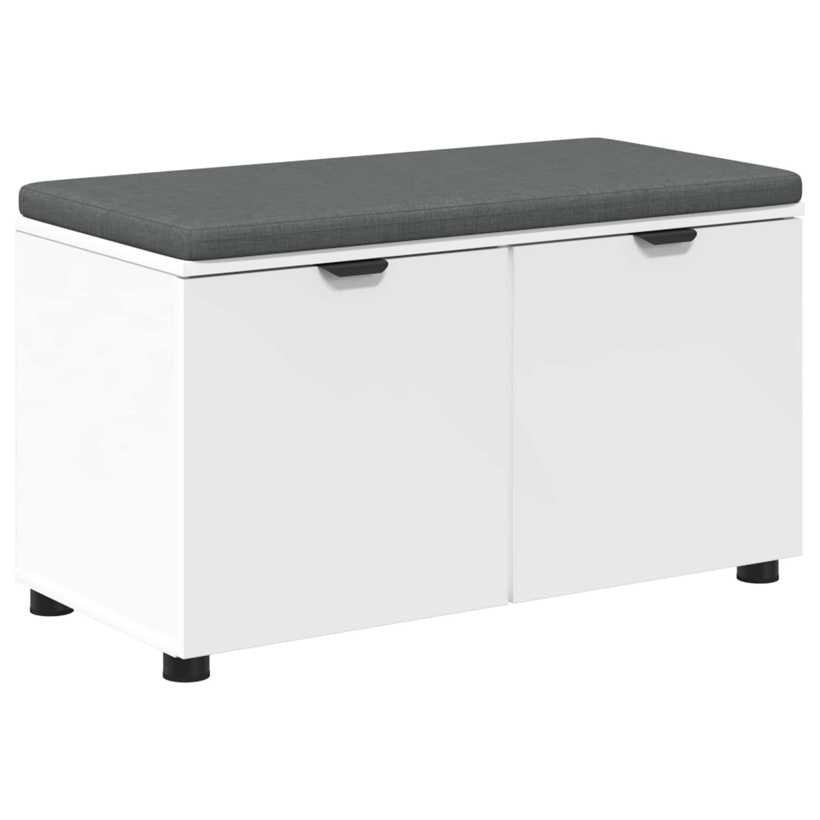 Klupa za hodnik s jastukom s policom Bijeli 80 x 38 x 46 cm