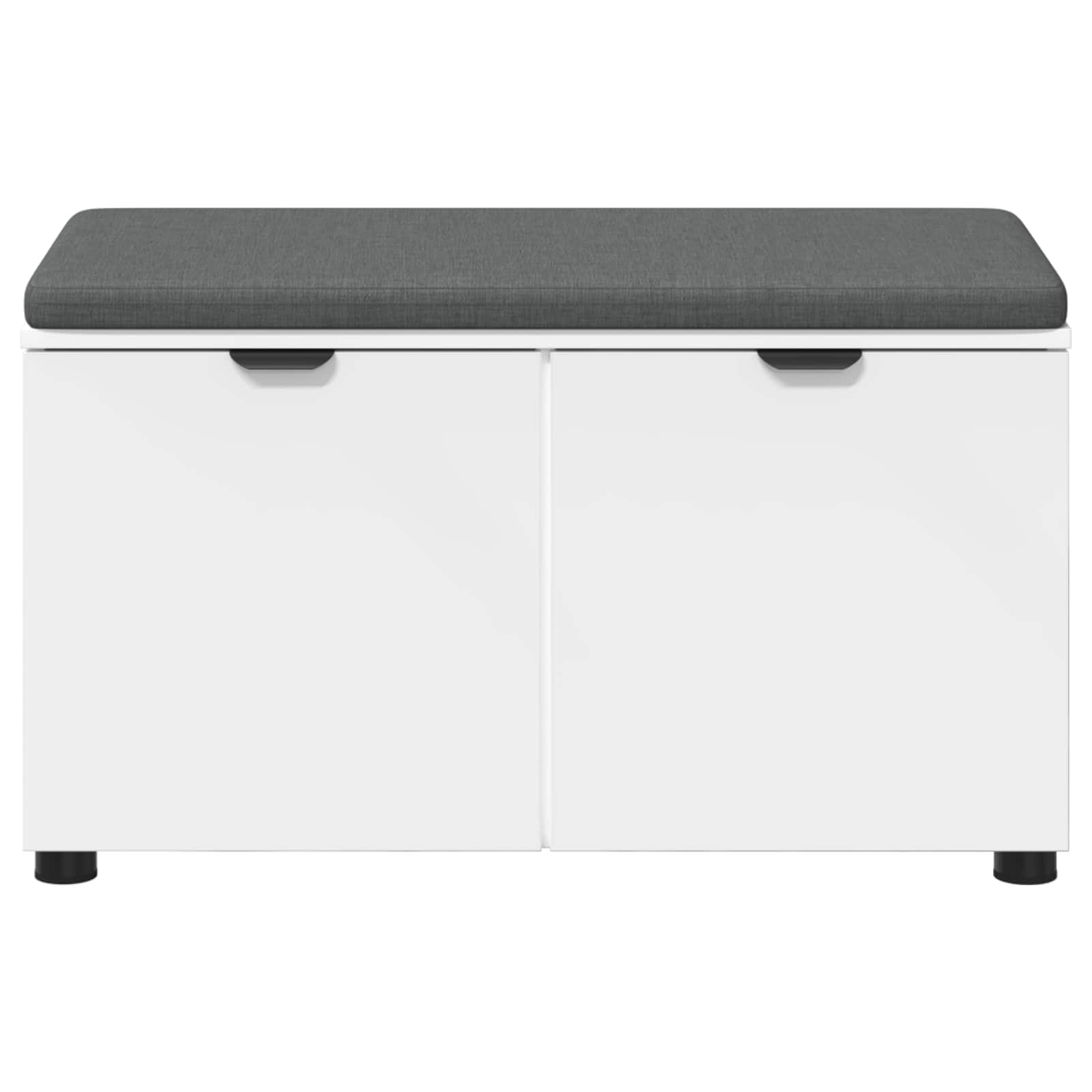 Klupa za hodnik s jastukom s policom Bijeli 80 x 38 x 46 cm