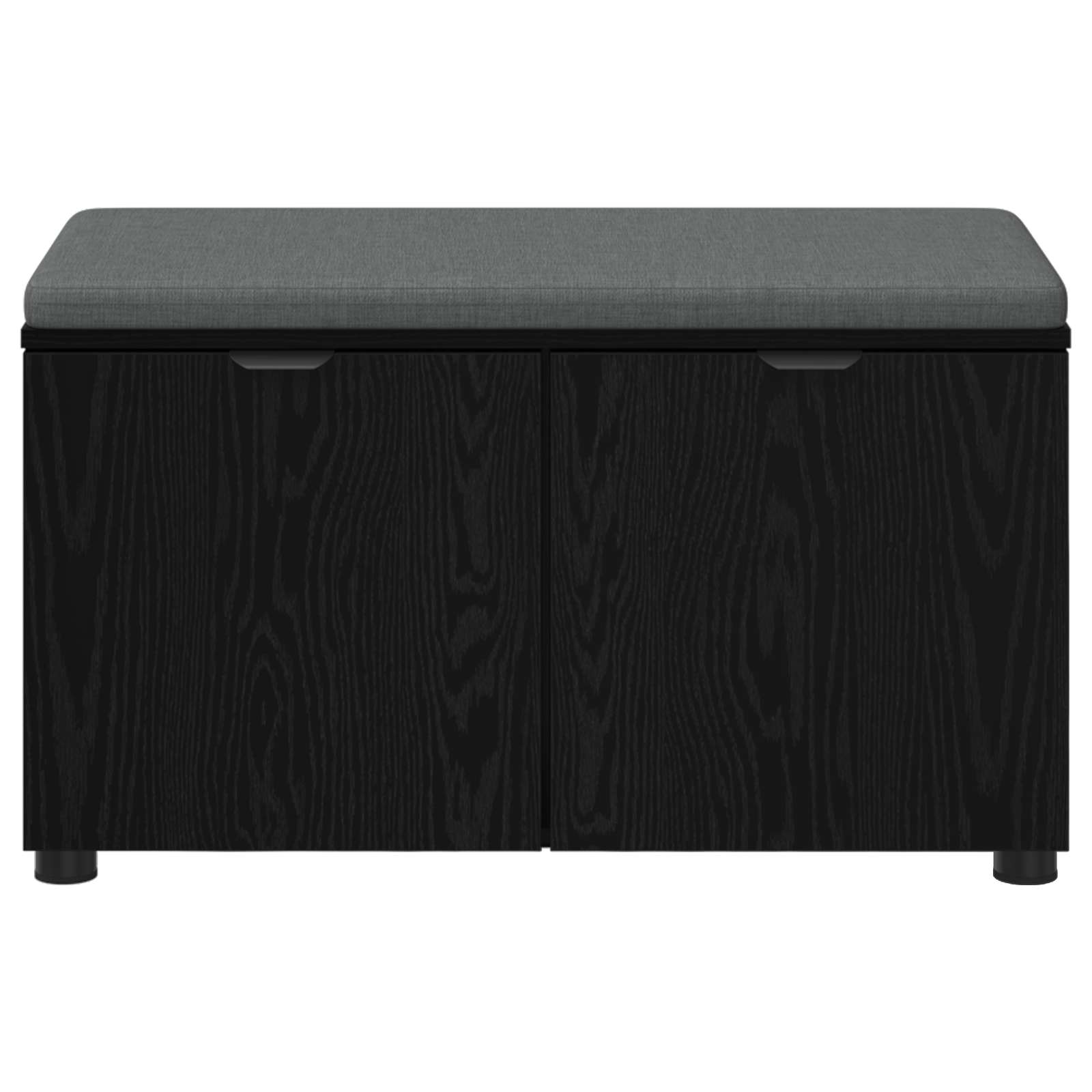 Klupa za hodnik s jastukom s policom Crni Hrast 80 x 38 x 46 cm