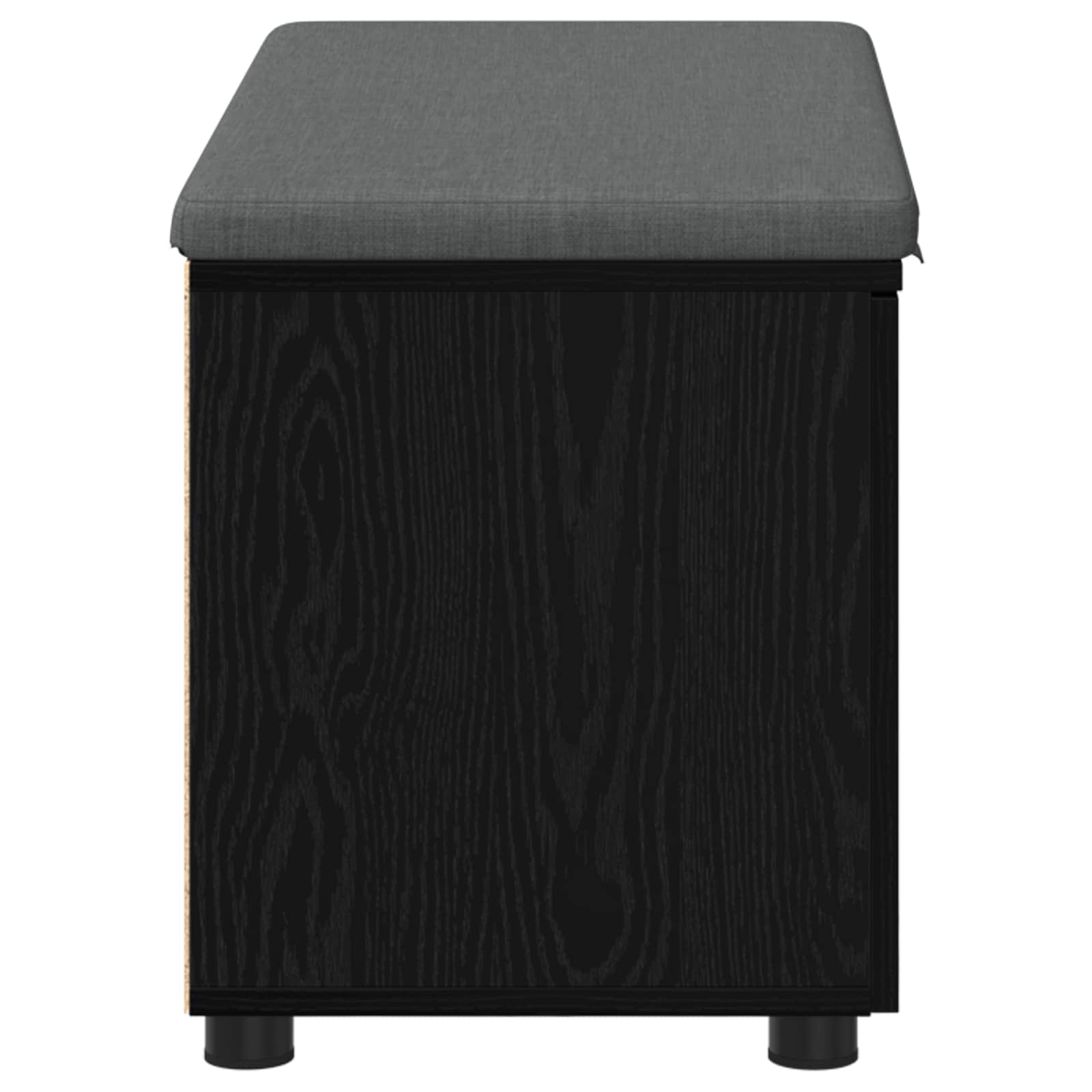 Klupa za hodnik s jastukom s policom Crni Hrast 80 x 38 x 46 cm
