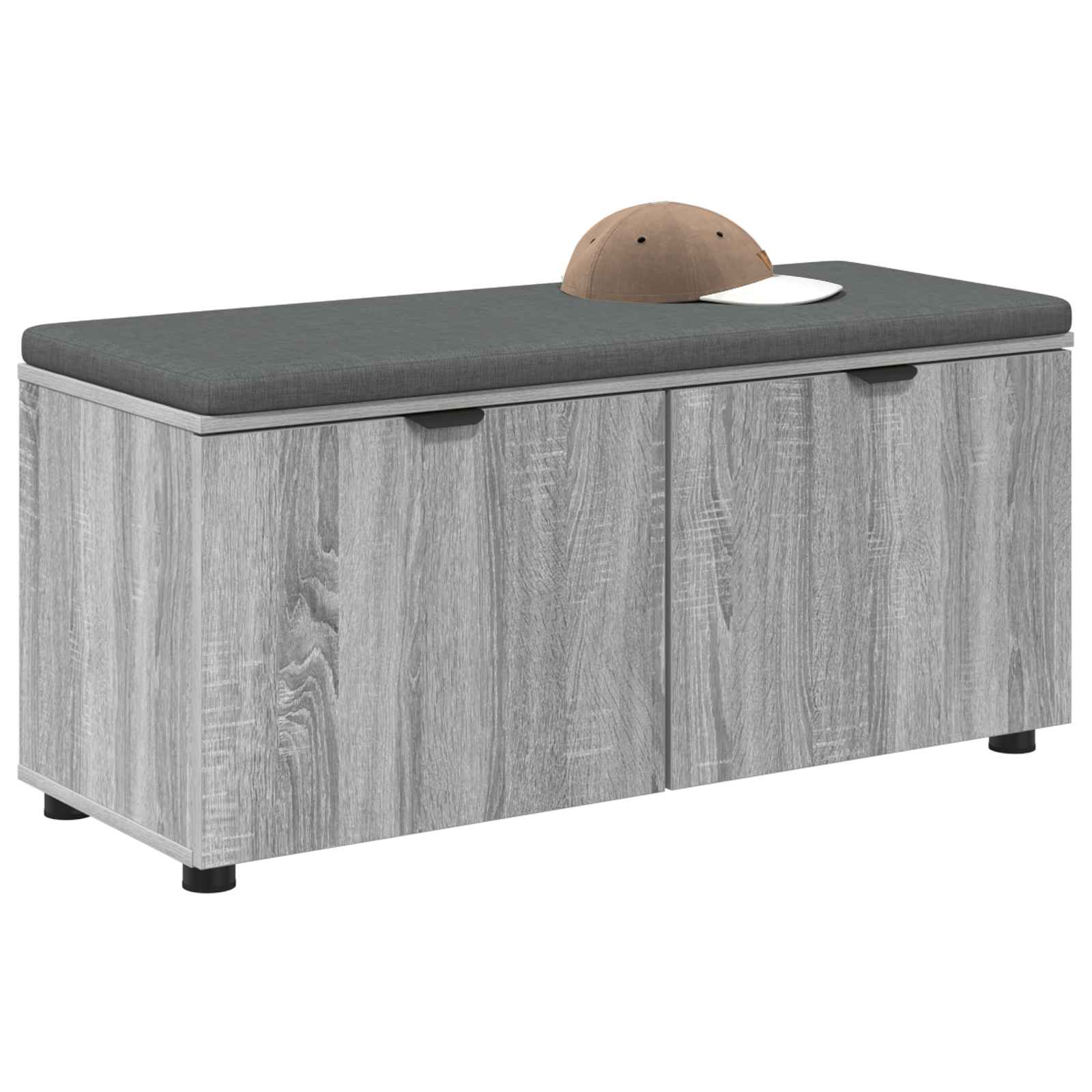 Klupa za hodnik s jastukom Sivi Sonoma 100 x 38 x 46 cm