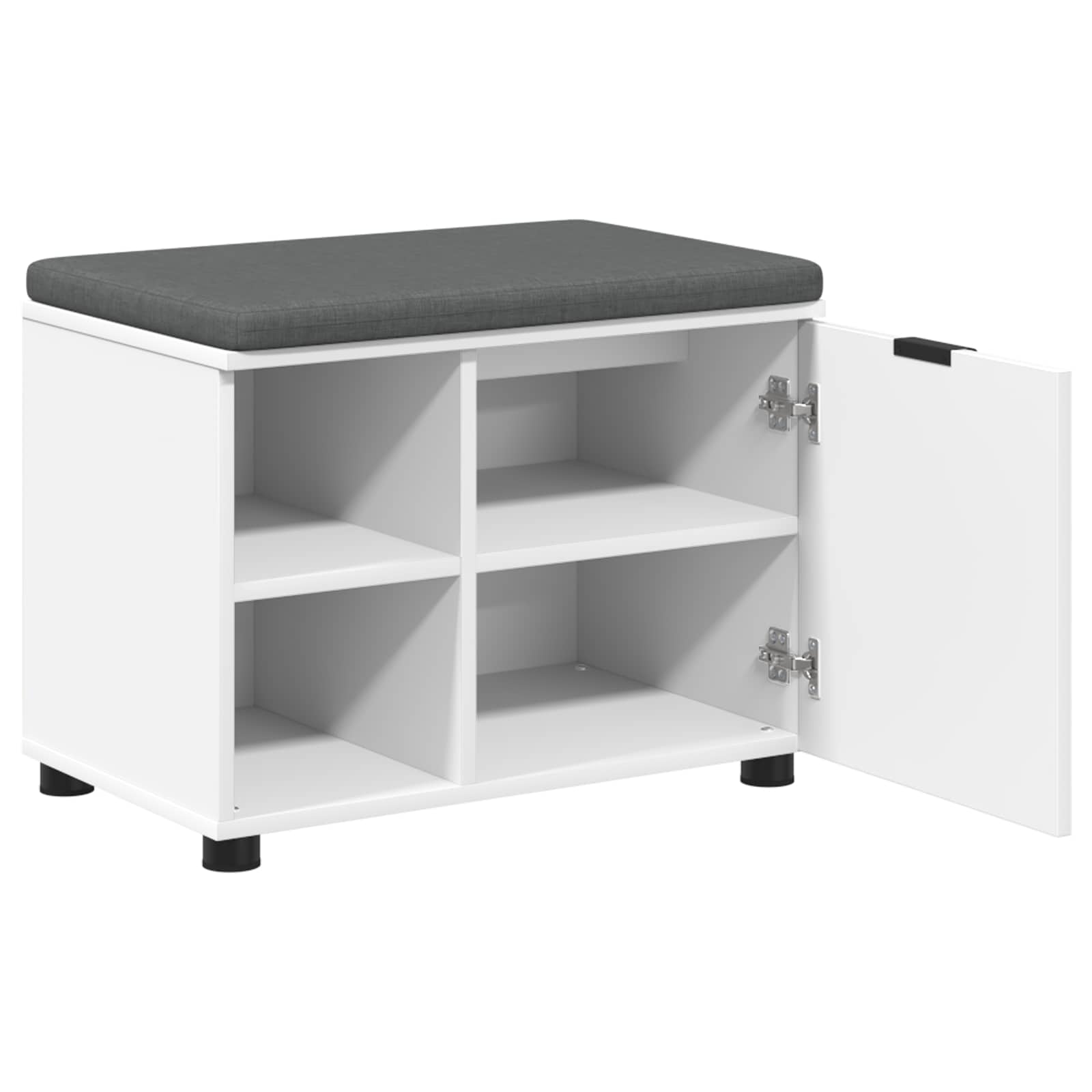 Klupa za hodnik s jastukom s policom Bijeli 60 x 38 x 46 cm